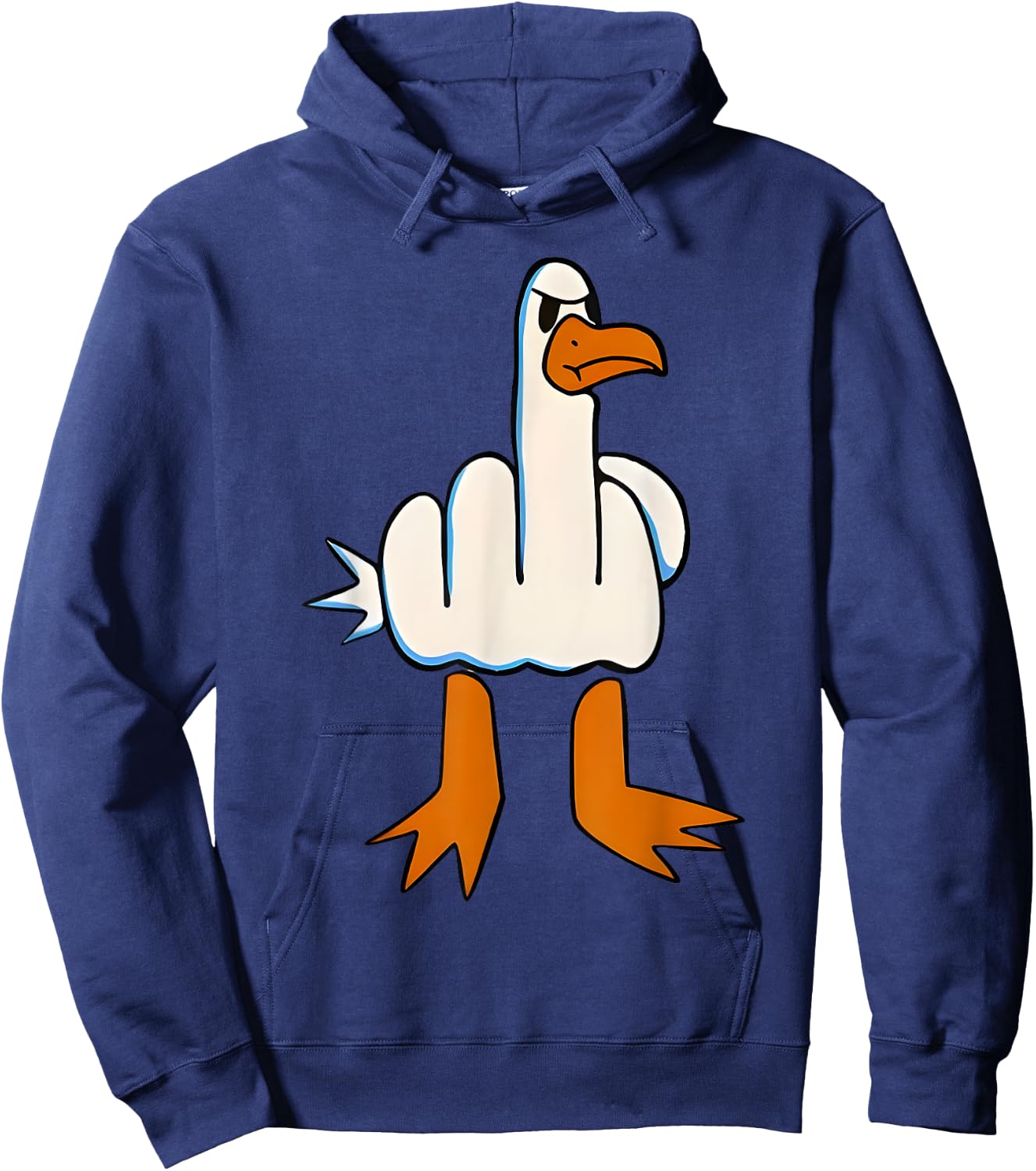 I Don't Give A Duck Middle Finger Funny Offensive Rude Duck Hoodie - Hoodie | Navy