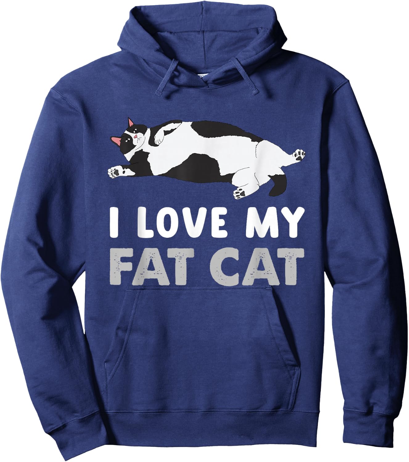 Funny Fat Cat I Love My Fat Cat Hoodie - Hoodie | Navy