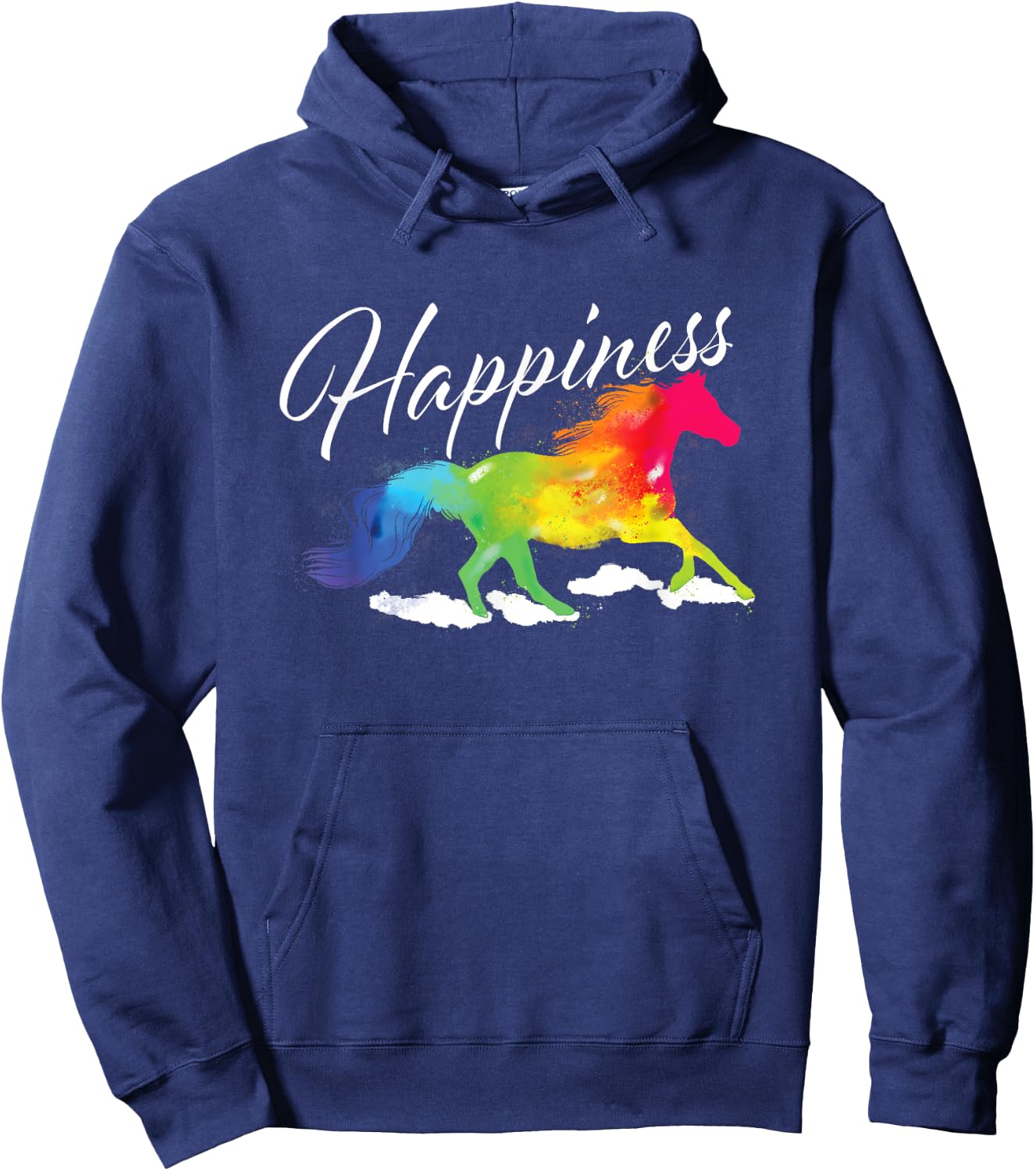 Happiness - Horse Lover Equestrian Horseback Rider Hoodie - Hoodie | Navy