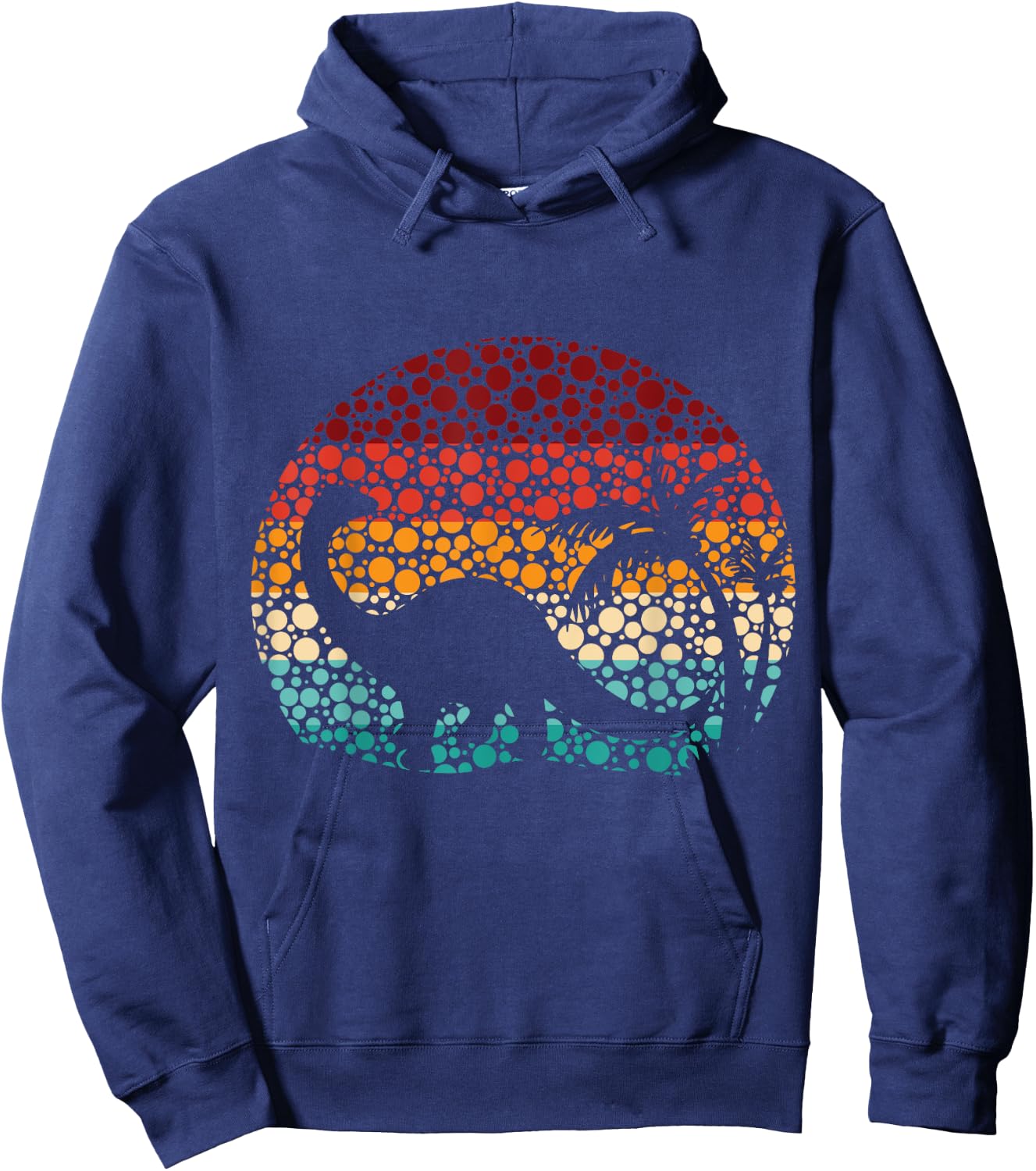 Polka Dot Brontosaurus, Retro Vintage Dinosaur Boys Hoodie - Hoodie | Navy