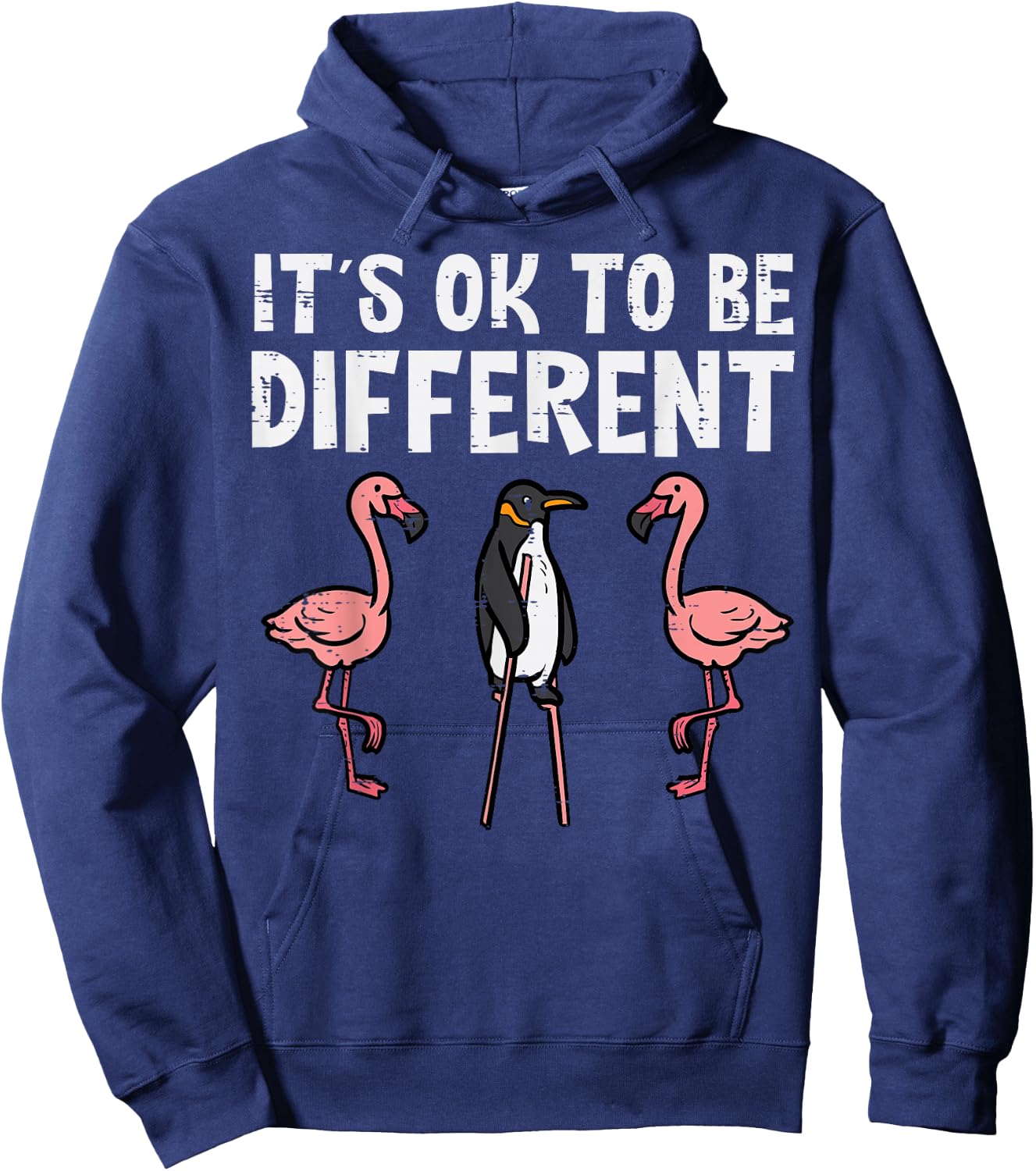 Penguin Its Okay To Be Different Flamingo Men Women Kids Hoodie - Hoodie | Navy