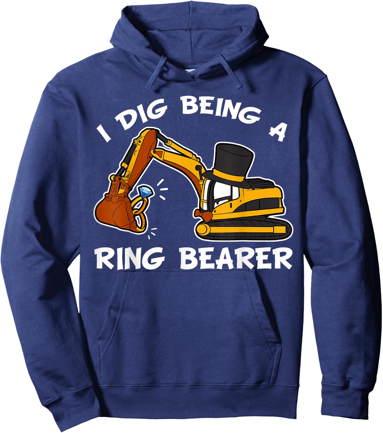 Ring Bearer Wedding Reception Groom Toddler Tractor Gift Hoodie - Hoodie | Navy