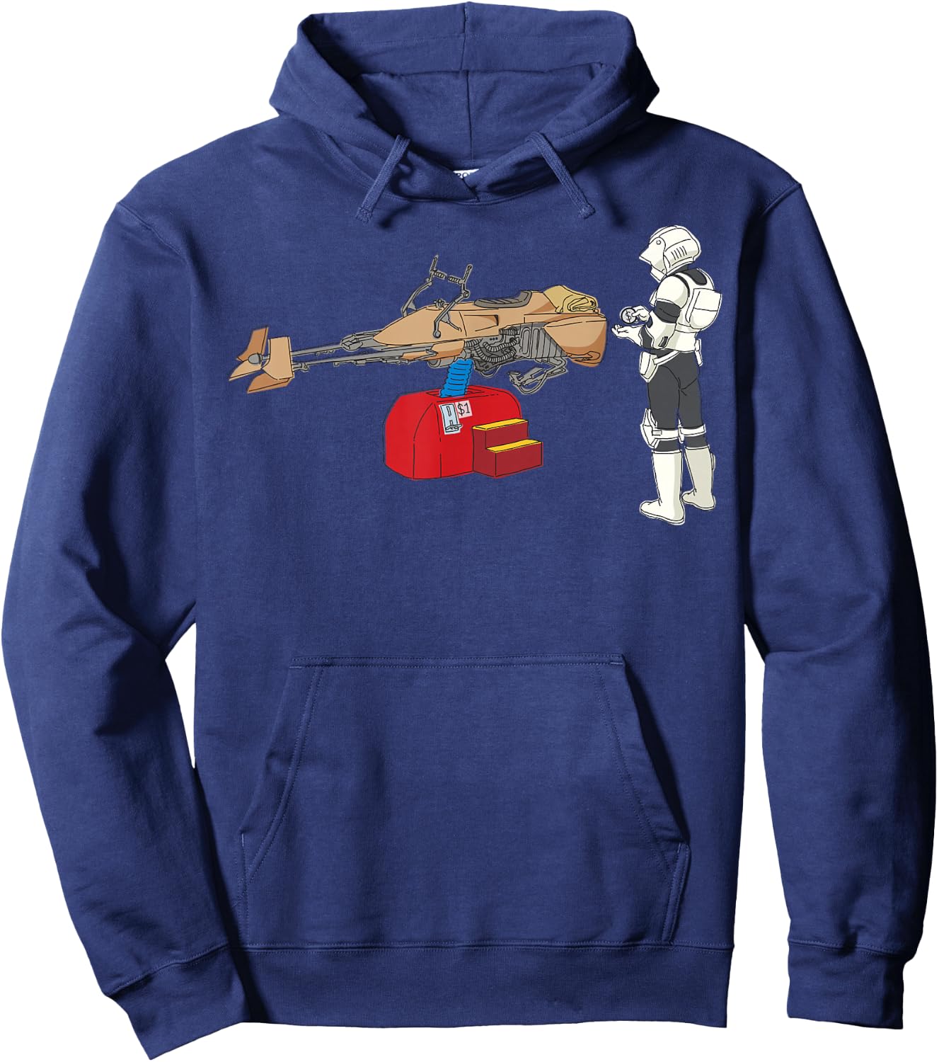 Star Wars Stormtrooper Coin Operated Speeder Bike Hoodie - Hoodie | Navy