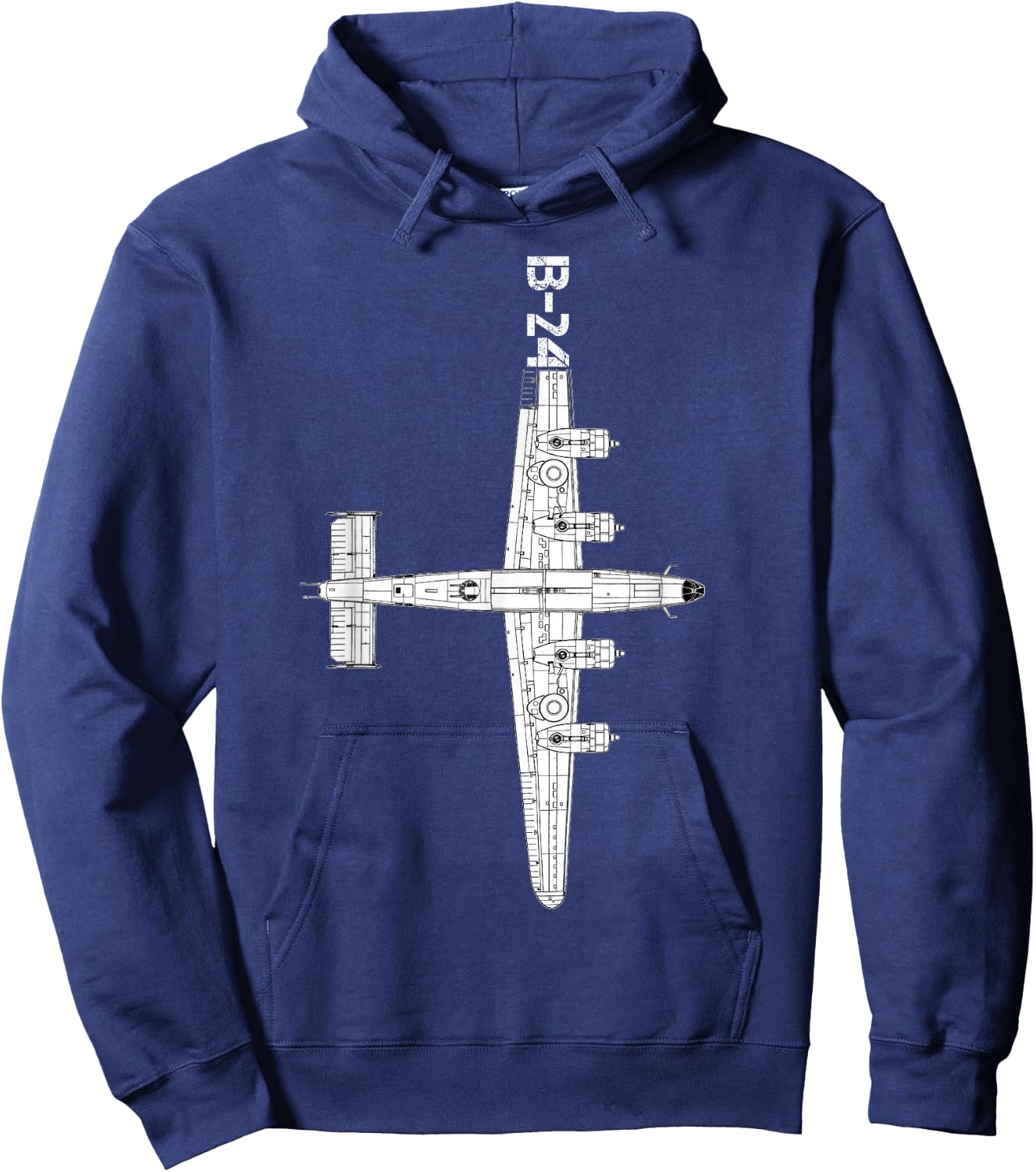Consolidated B-24 Liberator Heavy Bomber WW2 Airplane Hoodie - Hoodie | Navy