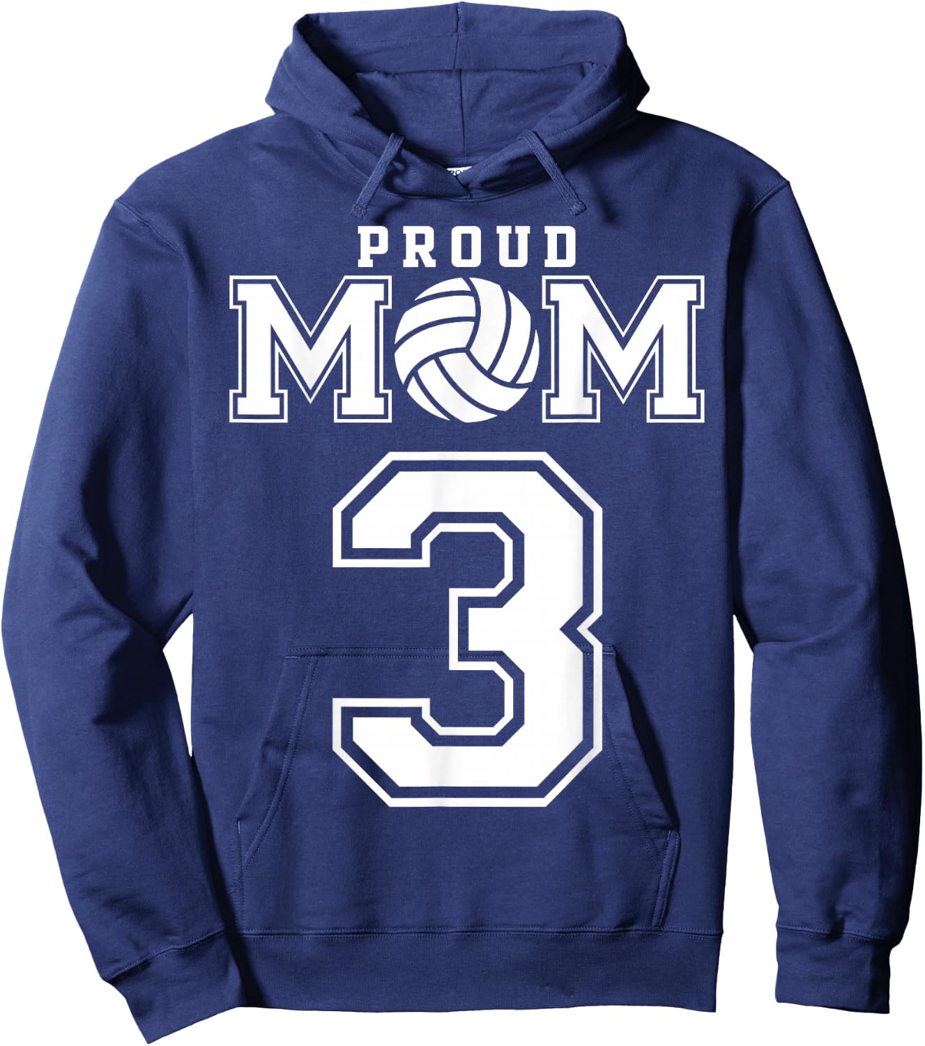 Custom Proud Volleyball Mom Number 3 Personalized Women Hoodie - Hoodie | Navy