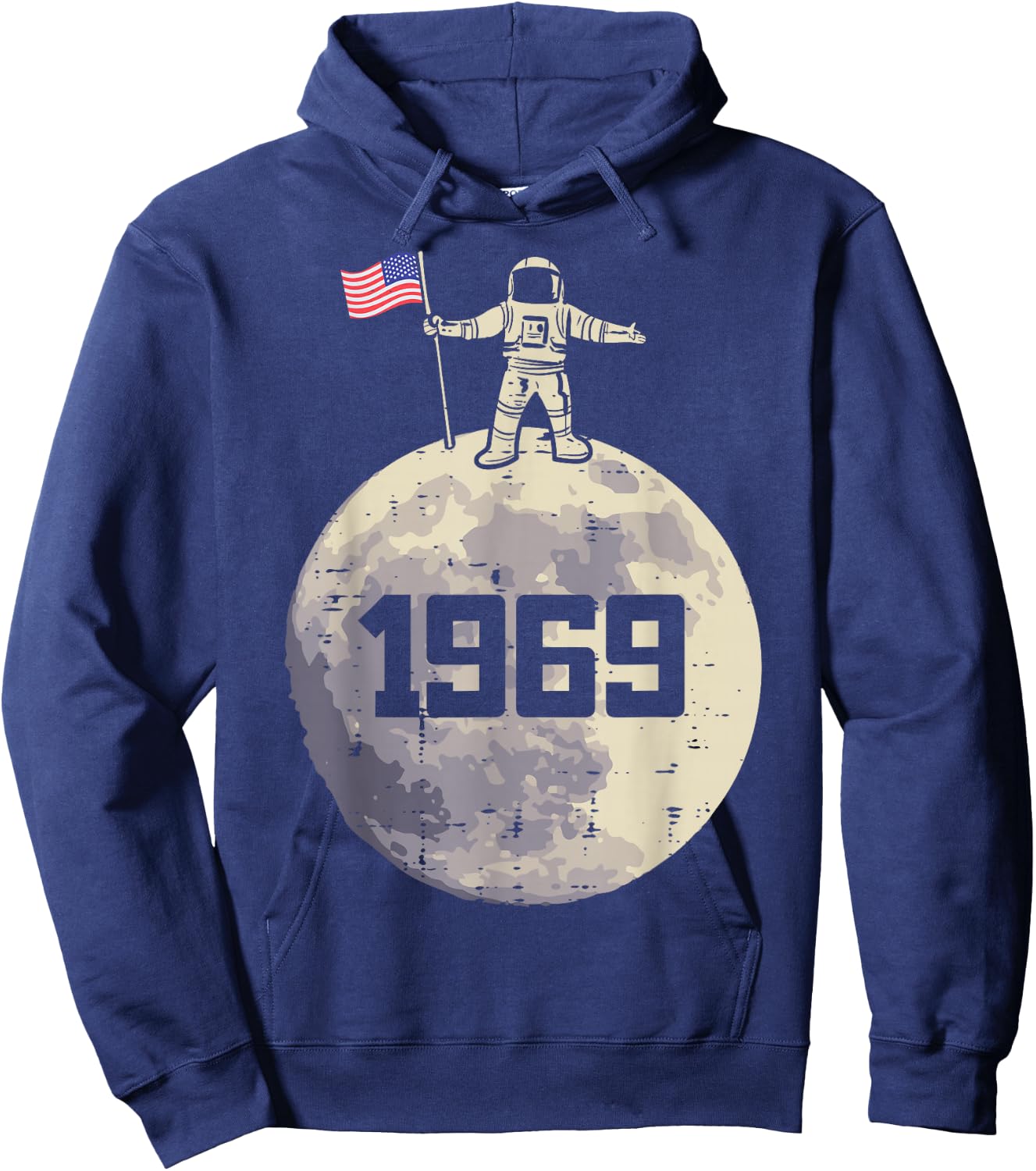 Astronaut Moon US Flag 1969 Space Apollo 11 Men Women Kids Hoodie - Hoodie | Navy
