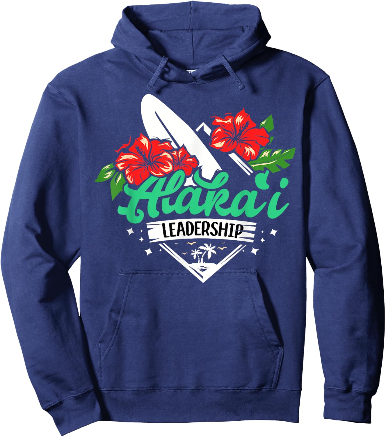 Alakai Kauai Tropical Beach Island Hawaiian Surf Art Designe Hoodie - Hoodie | Navy