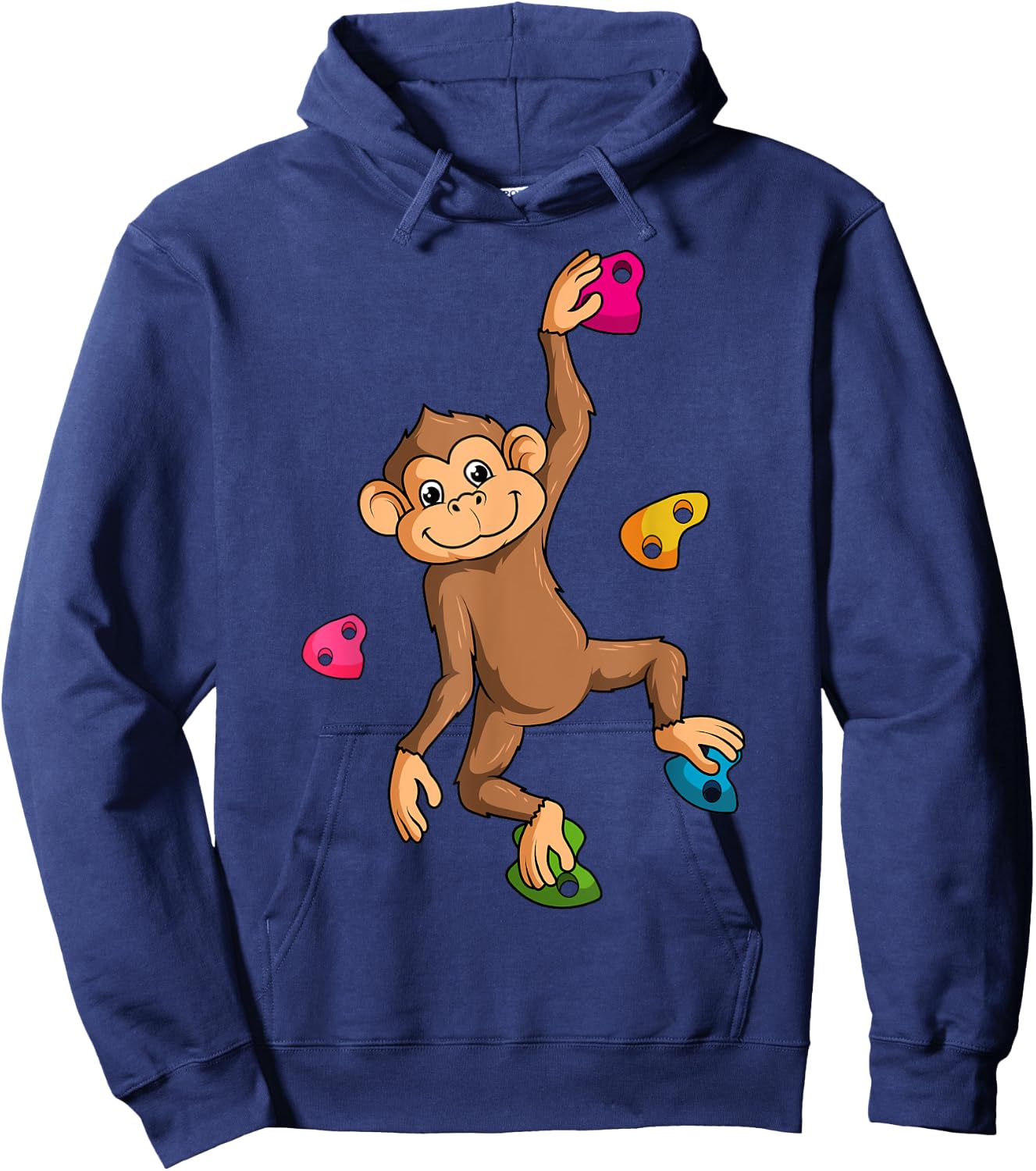 Bouldering Climber Free Climbing Monkey Small Rock Formation Hoodie - Hoodie | Navy