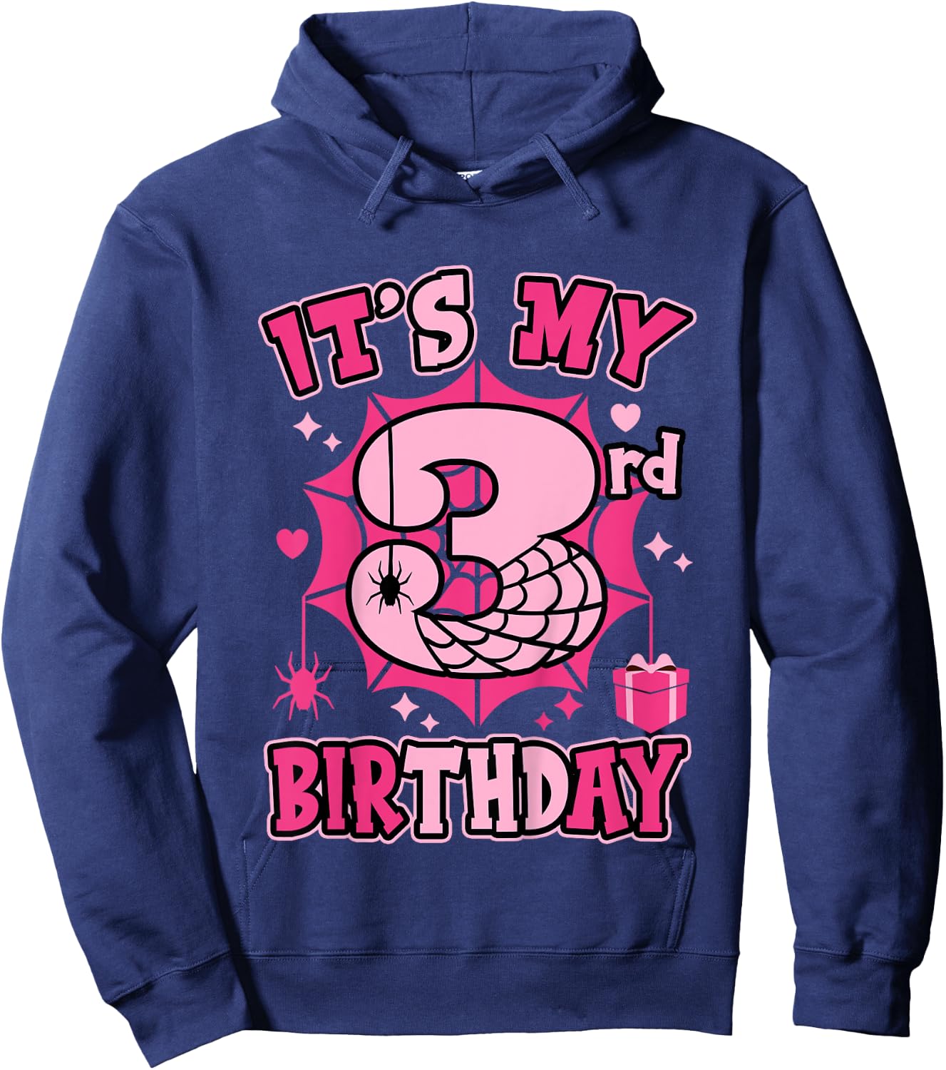 Kids It's My 3rd Birthday Spider Girl Costume Party 3 Year Old Hoodie - Hoodie | Navy