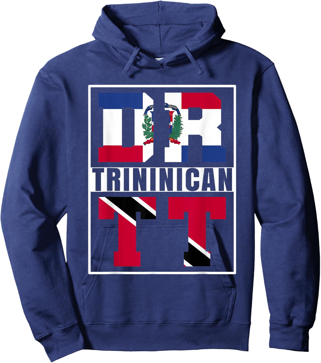 Trinidadian Dominicana Roots Trinidad and Dominican Republic Hoodie - Hoodie | Navy
