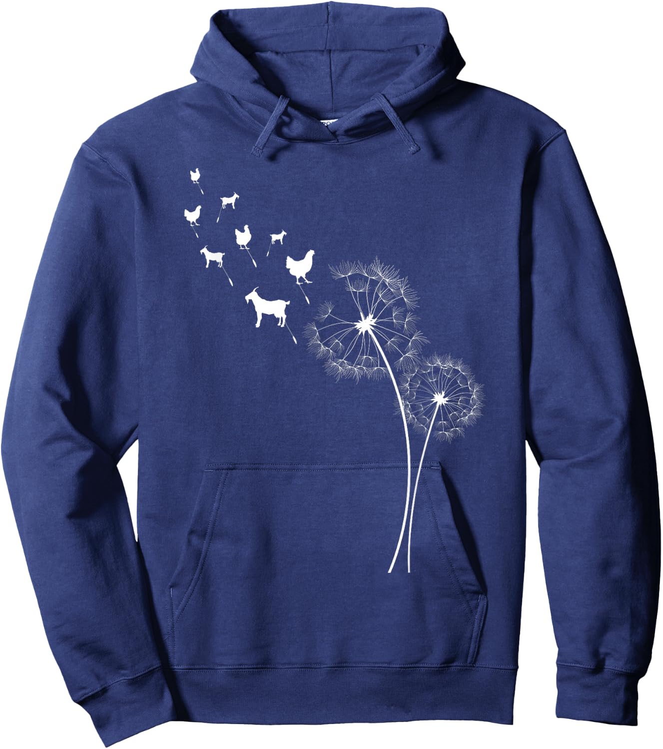 Dandelion Goat and Chicken Hoodie - Hoodie | Navy