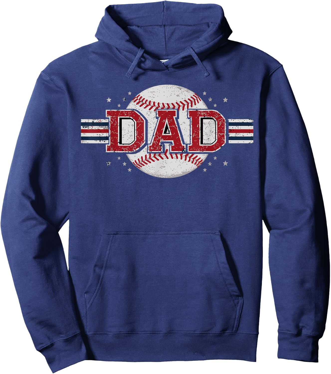 Dad Baseball Design for Sports Loving Father Retro Baseball Hoodie - Hoodie | Navy