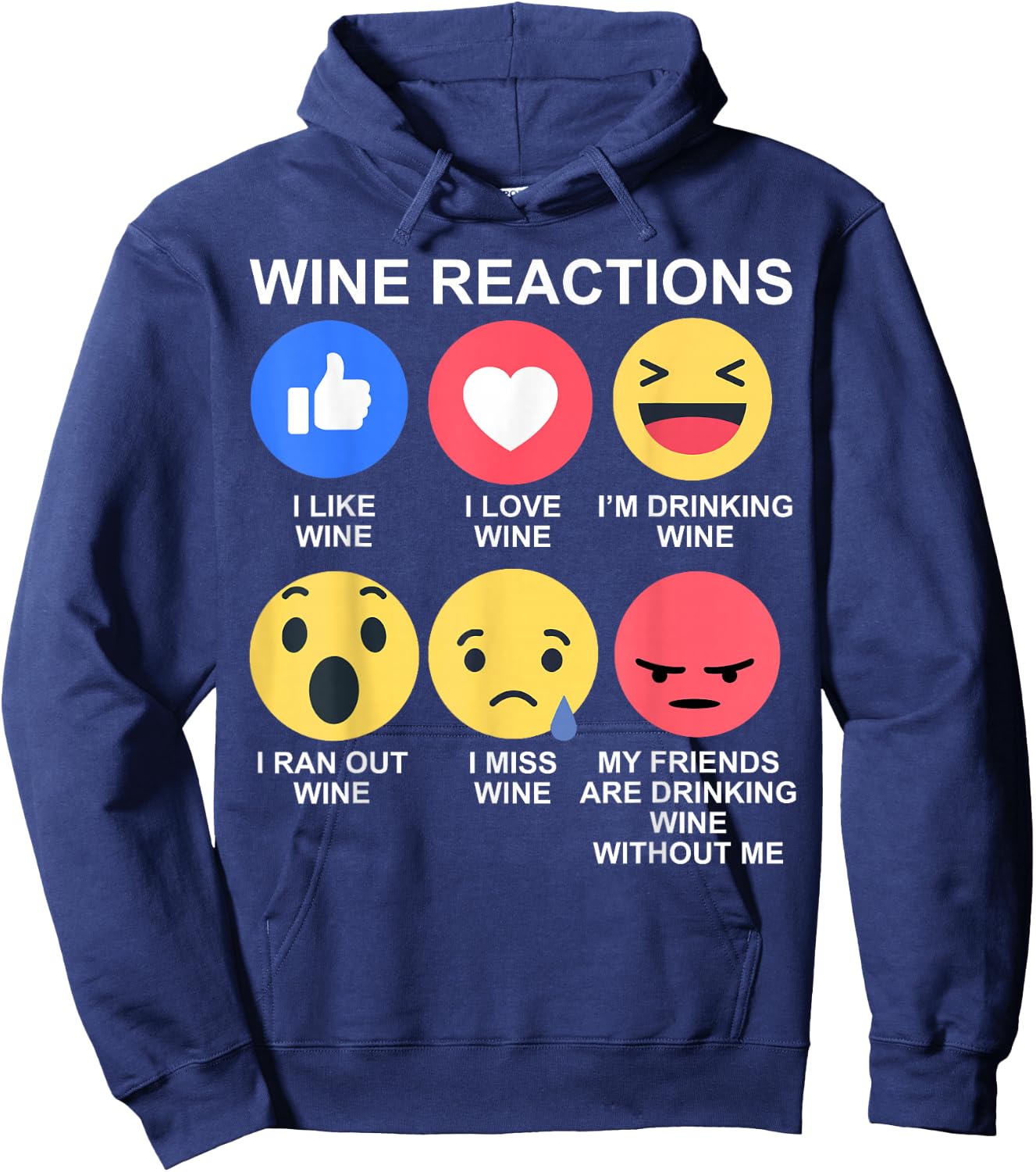 Wine Reactions Hoodie - Hoodie | Navy