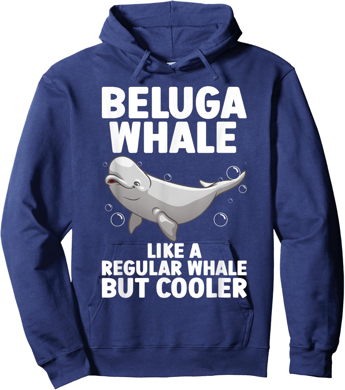 Funny Beluga Whale Art Women Kid Toddler Whale Lover Hoodie - Hoodie | Navy