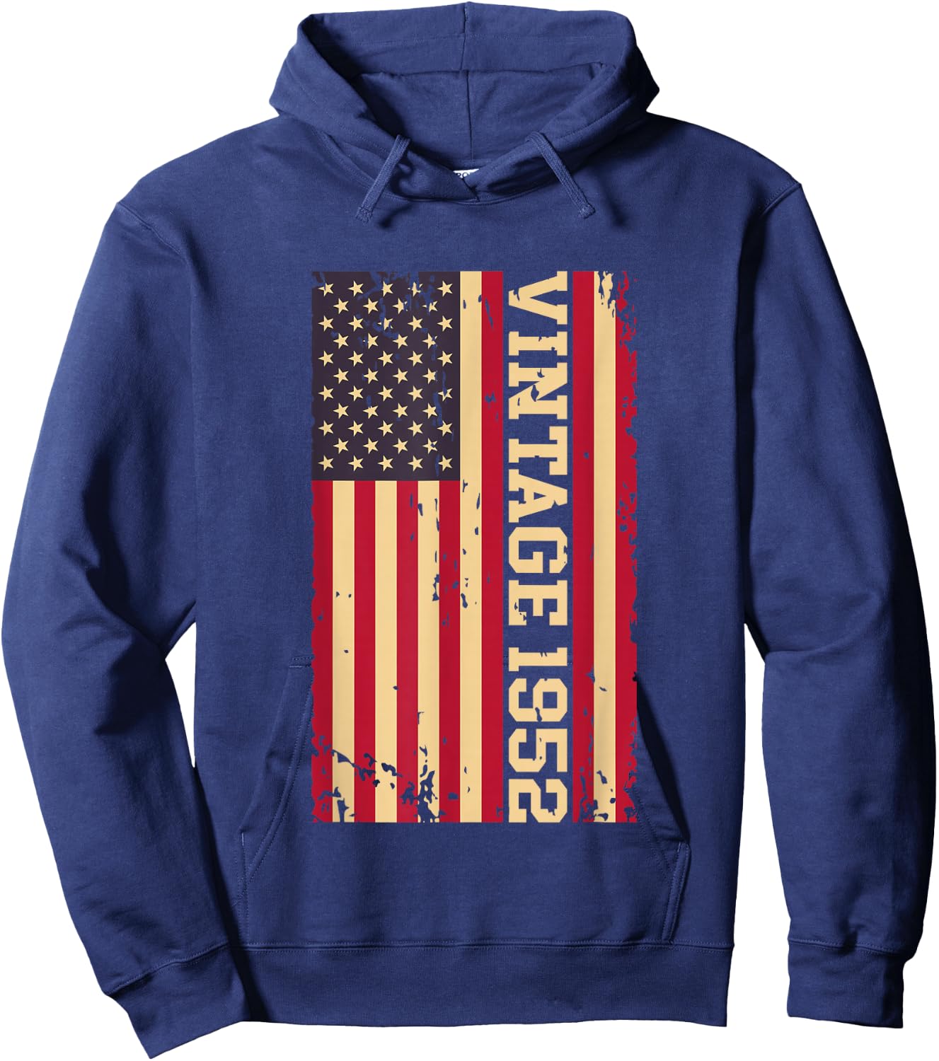 1952 Vintage 74th Birthday 74 Years Old American USA Flag Hoodie - Hoodie | Navy