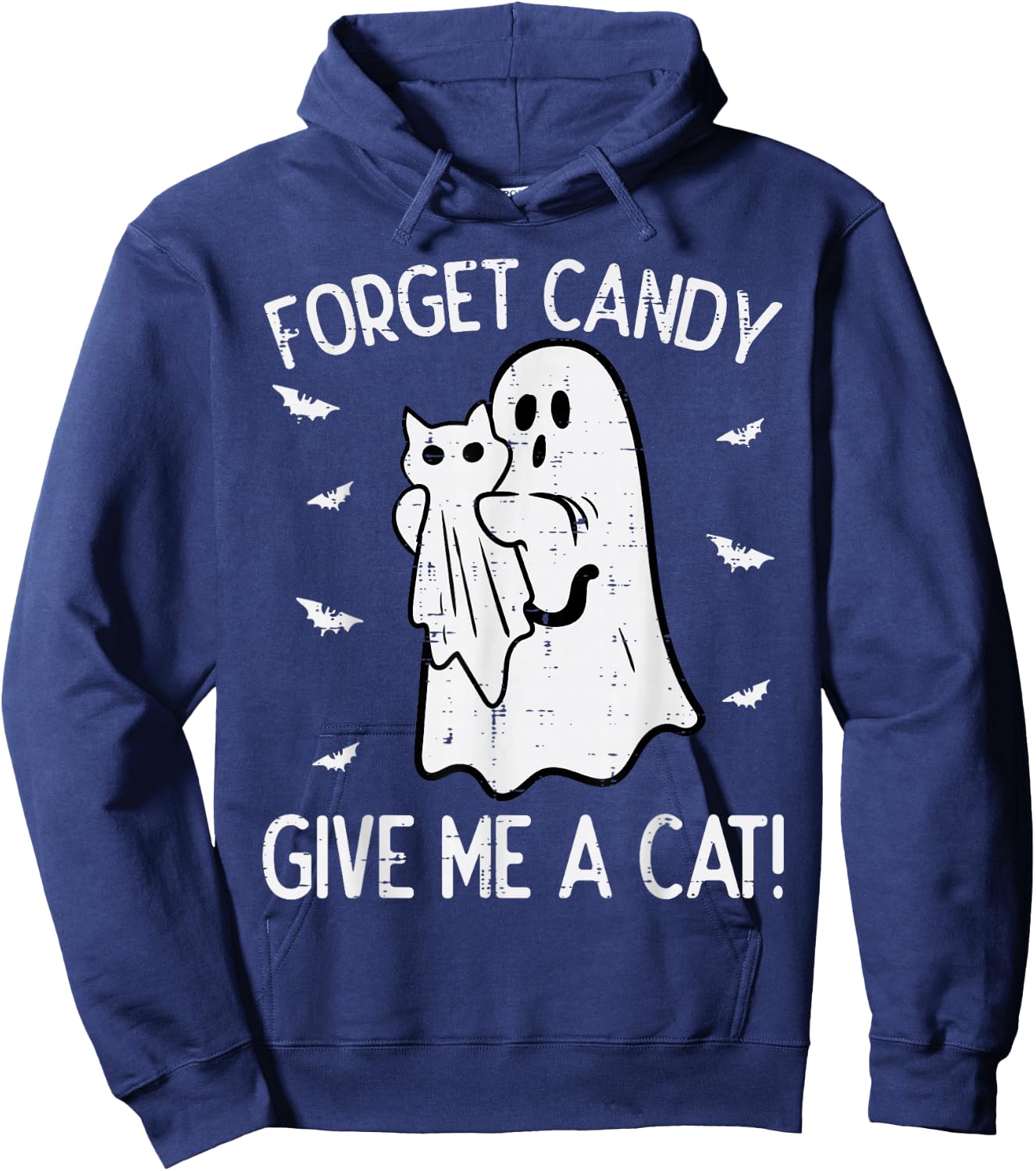Halloween Forget Candy Give Me Cat Funny Costume Men Women Hoodie - Hoodie | Navy