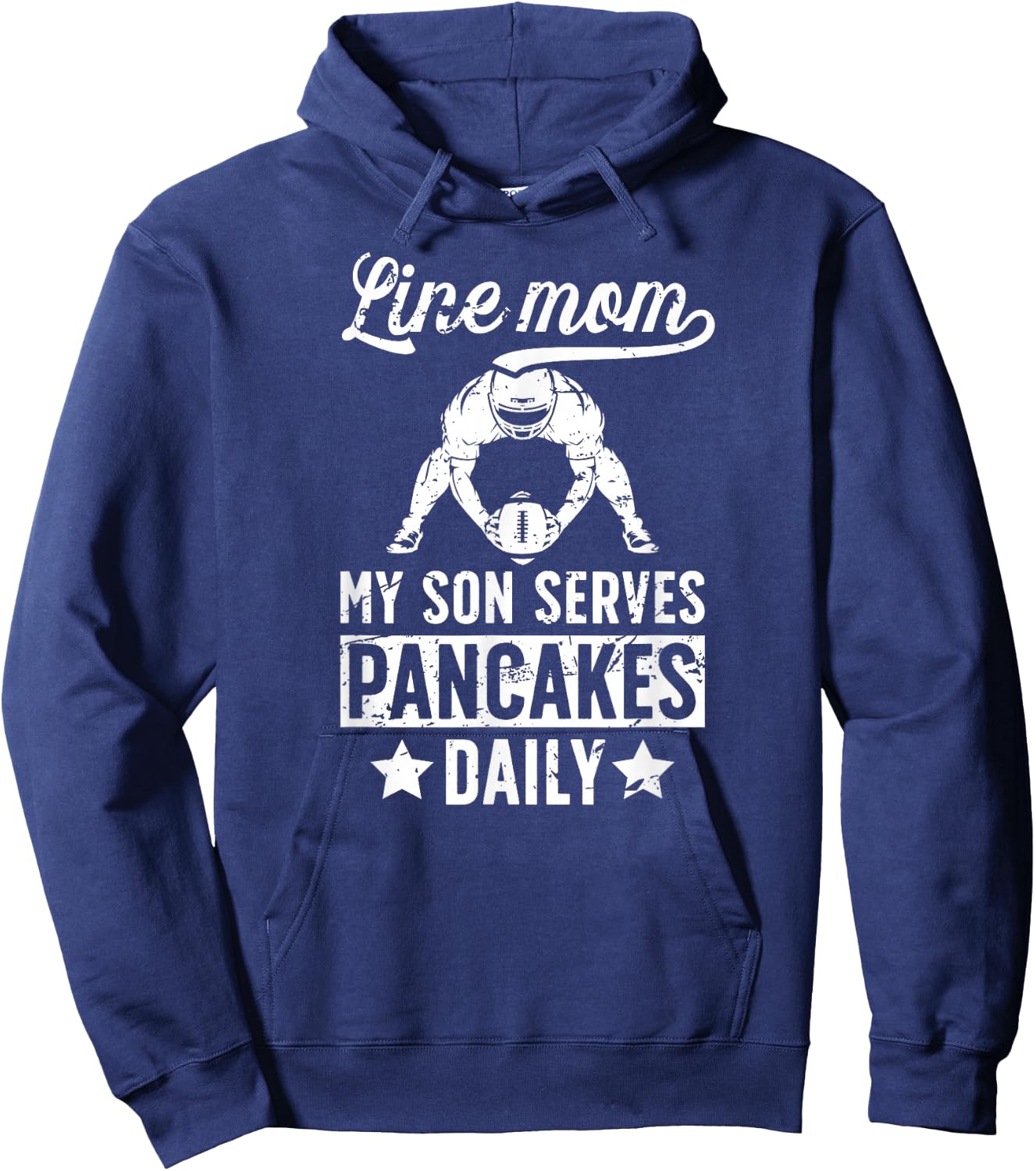 Football Line Mom Funny Mom Of A Football Lineman Mama Hoodie - Hoodie | Navy