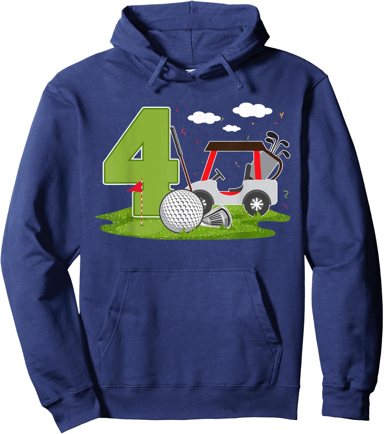 4th Birthday Golf 4 Years Old Birthday Party Golfer Hoodie - Hoodie | Navy