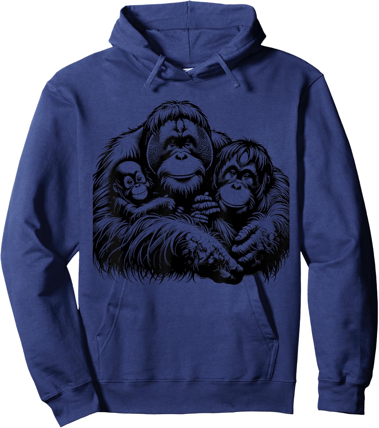 Vintage Orangutan Primate monkey adorable family funny Hoodie - Hoodie | Navy