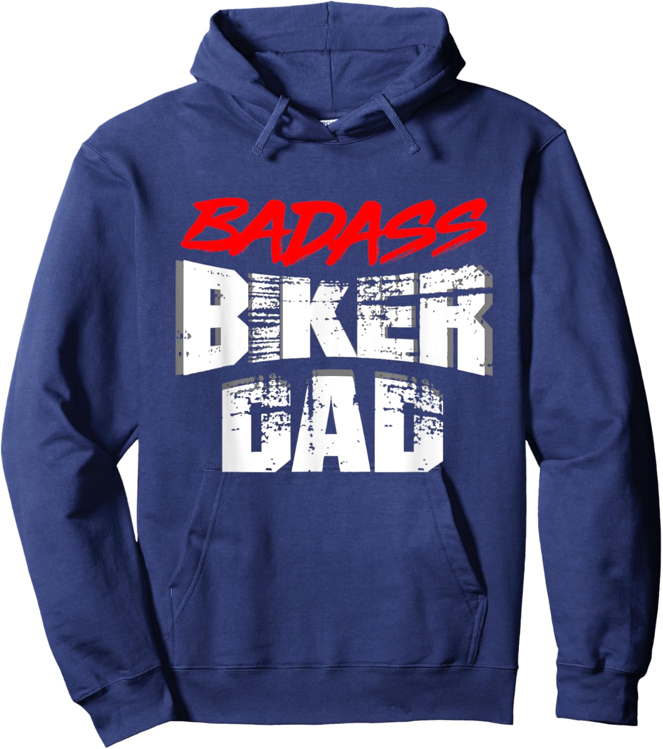 Biker Dad Shirt Funny Father's Day Rider Motorcycle Badass Hoodie - Hoodie | Navy