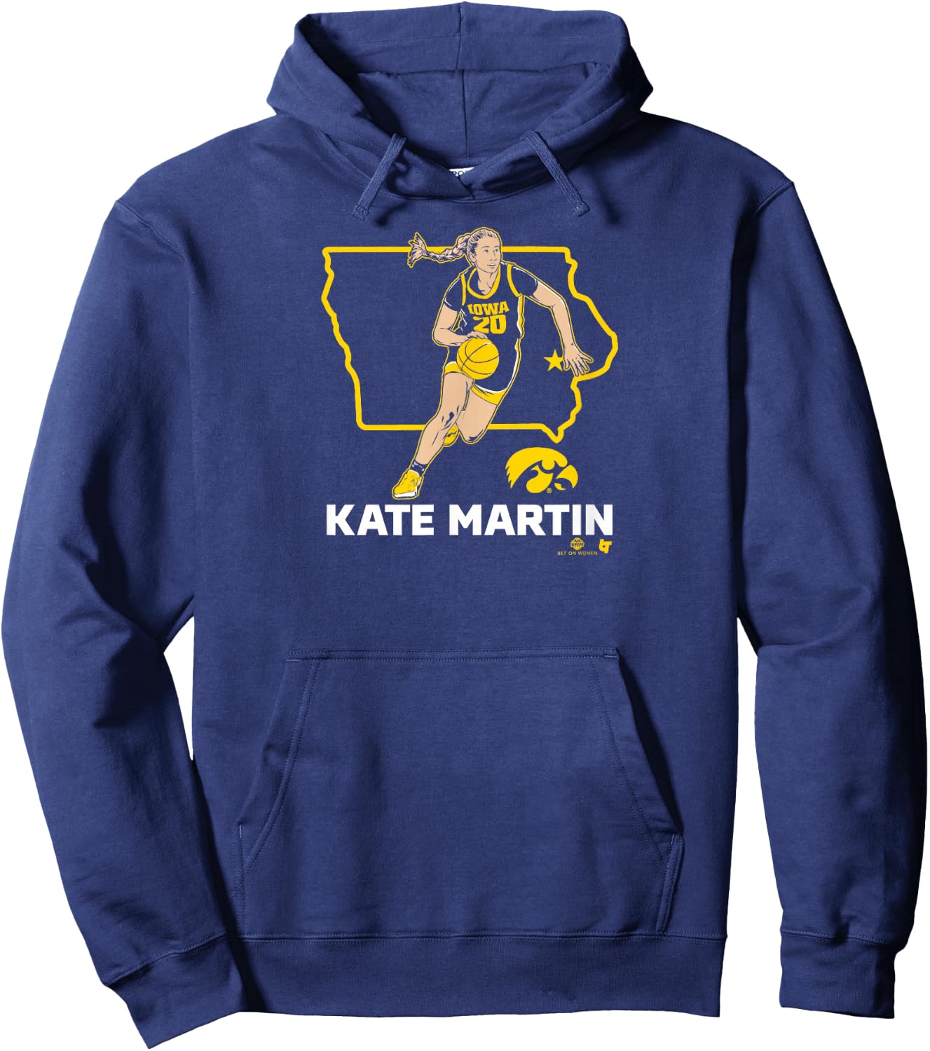 Kate Martin: State Star - Iowa Basketball Hoodie - Hoodie | Navy