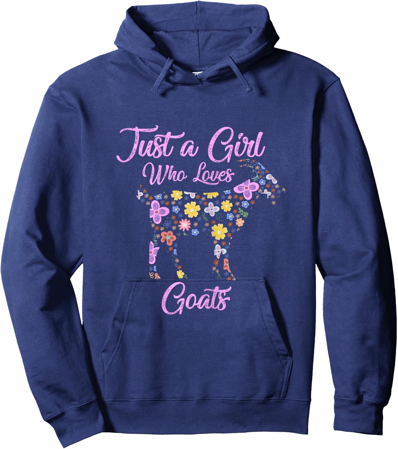 Just A Girl Who Loves Goats Gift Goat Lovers Women Gifts Hoodie - Hoodie | Navy