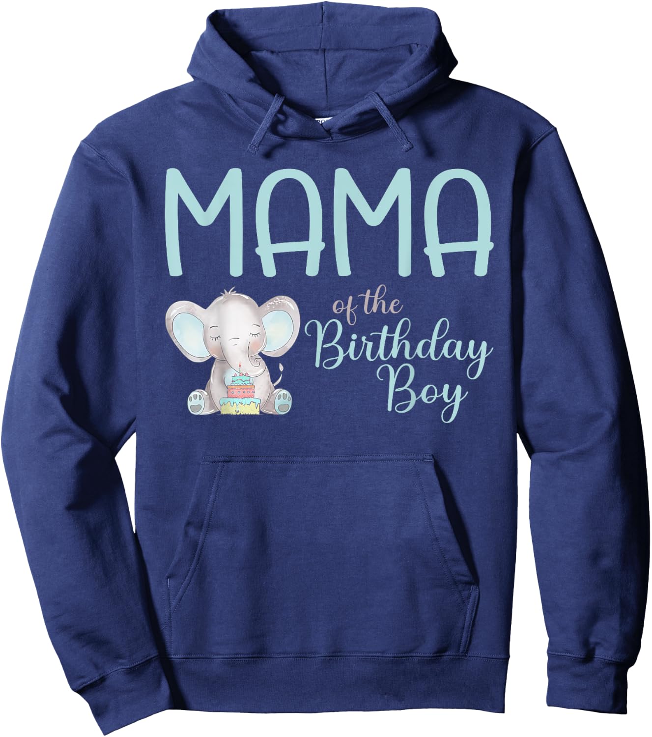 Mama of the Birthday Girl Matching Elephant Party Hoodie - Hoodie | Navy