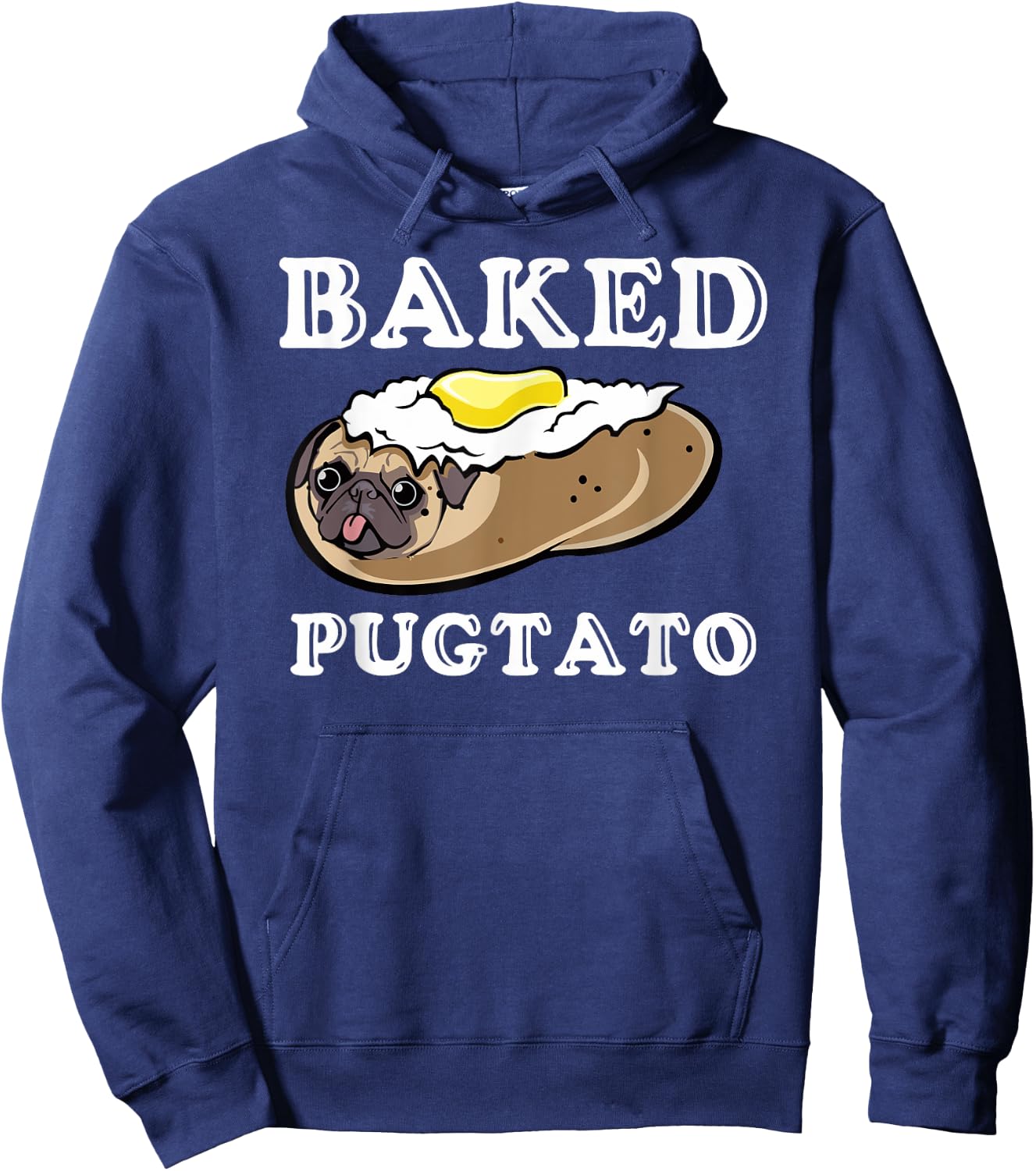 Pugtato, Funny Dog Lovers, Ladies Man Dog, I Love My Pug Hoodie - Hoodie | Navy