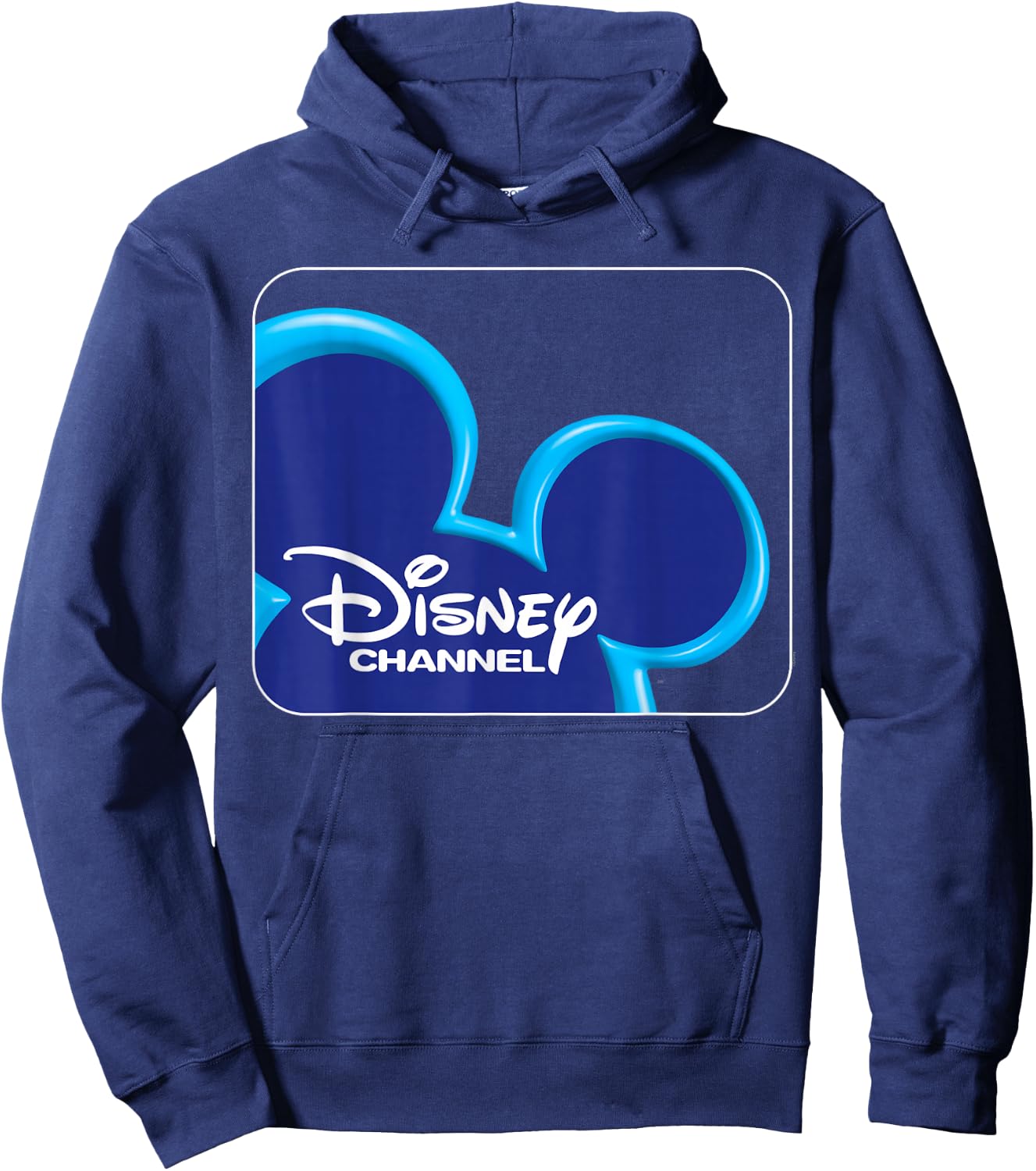 Disney Channel Official Mickey Mouse Blue Retro 2000s Logo Hoodie - Hoodie | Navy
