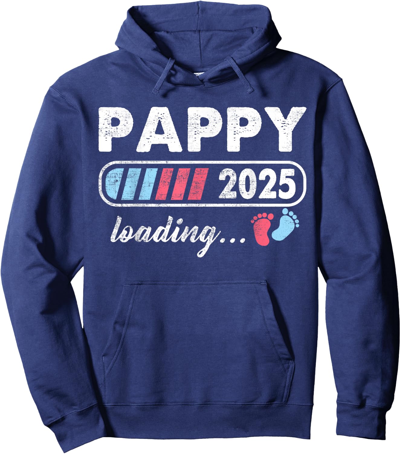 Pappy 2025 Loading a Girl or a Boy Baby Announcement Hoodie - Hoodie | Navy