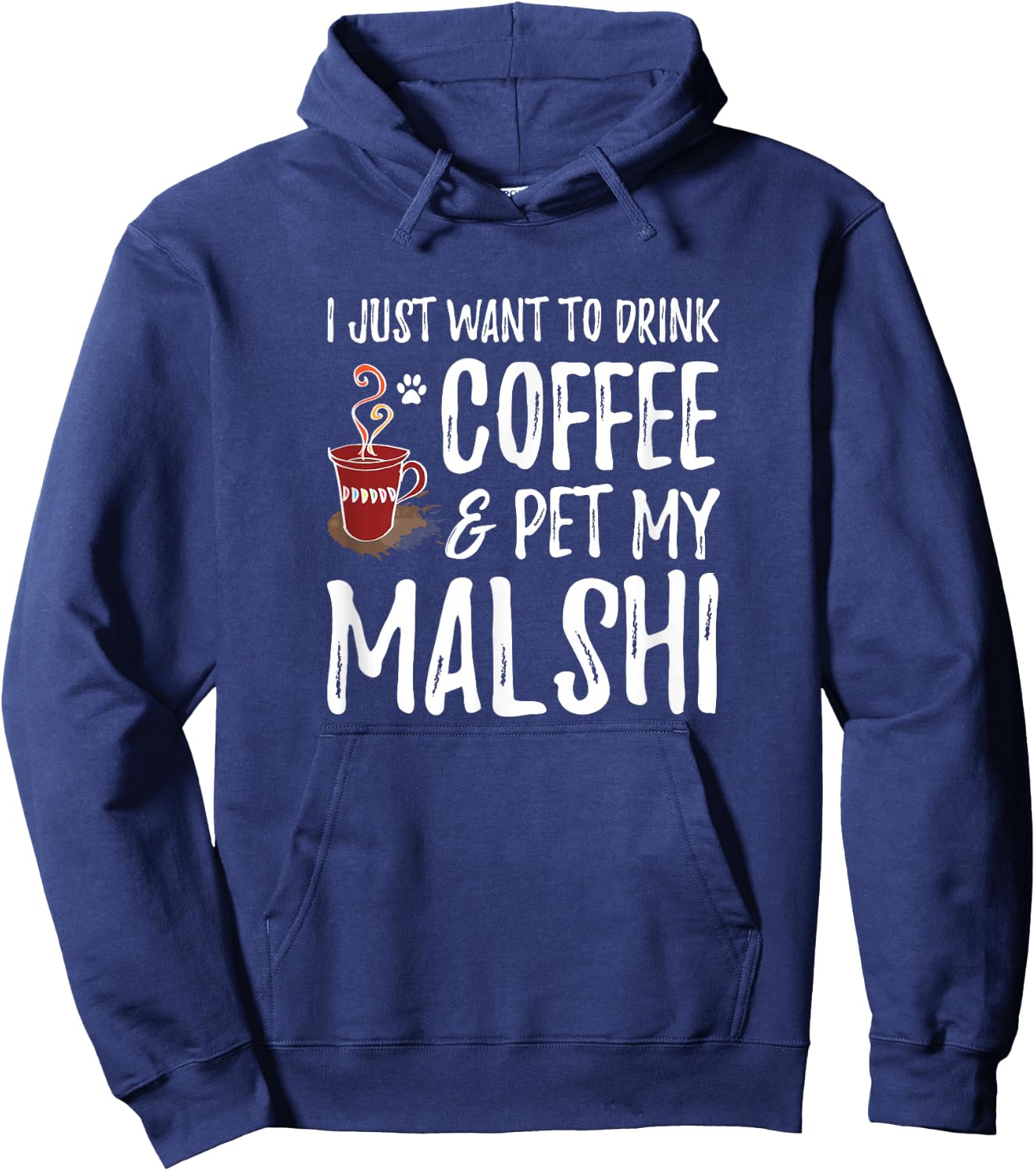 Coffee and Malshi for Mal-shi Dog Mom Hoodie - Hoodie | Navy