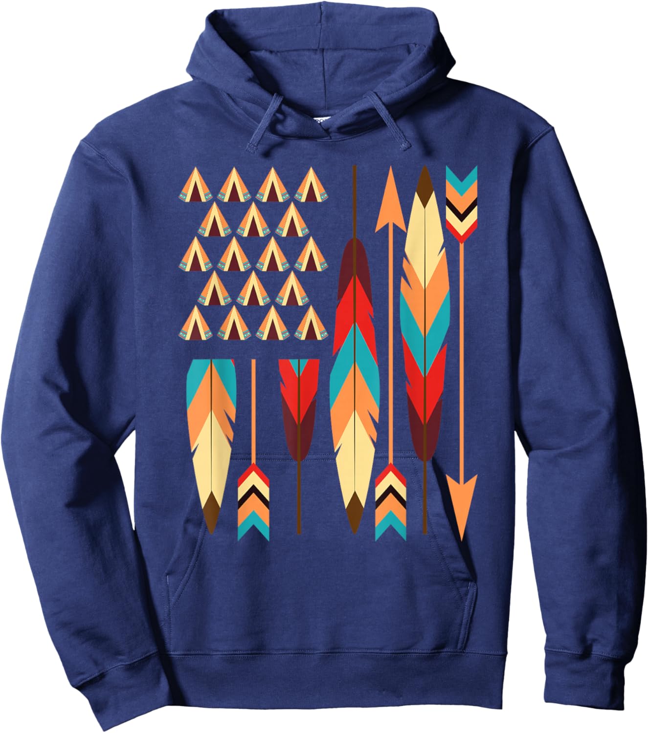Native American Pride USA Flag Hoodie - Hoodie | Navy