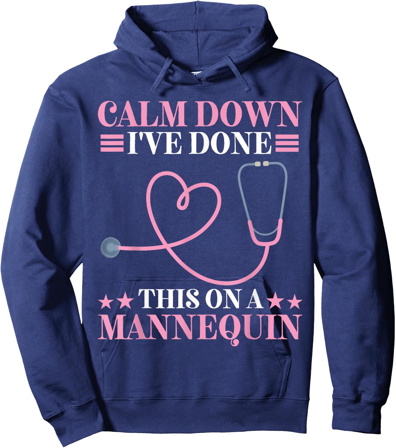 Calm Down I've Done This On A Mannequin EMT Hoodie - Hoodie | Navy