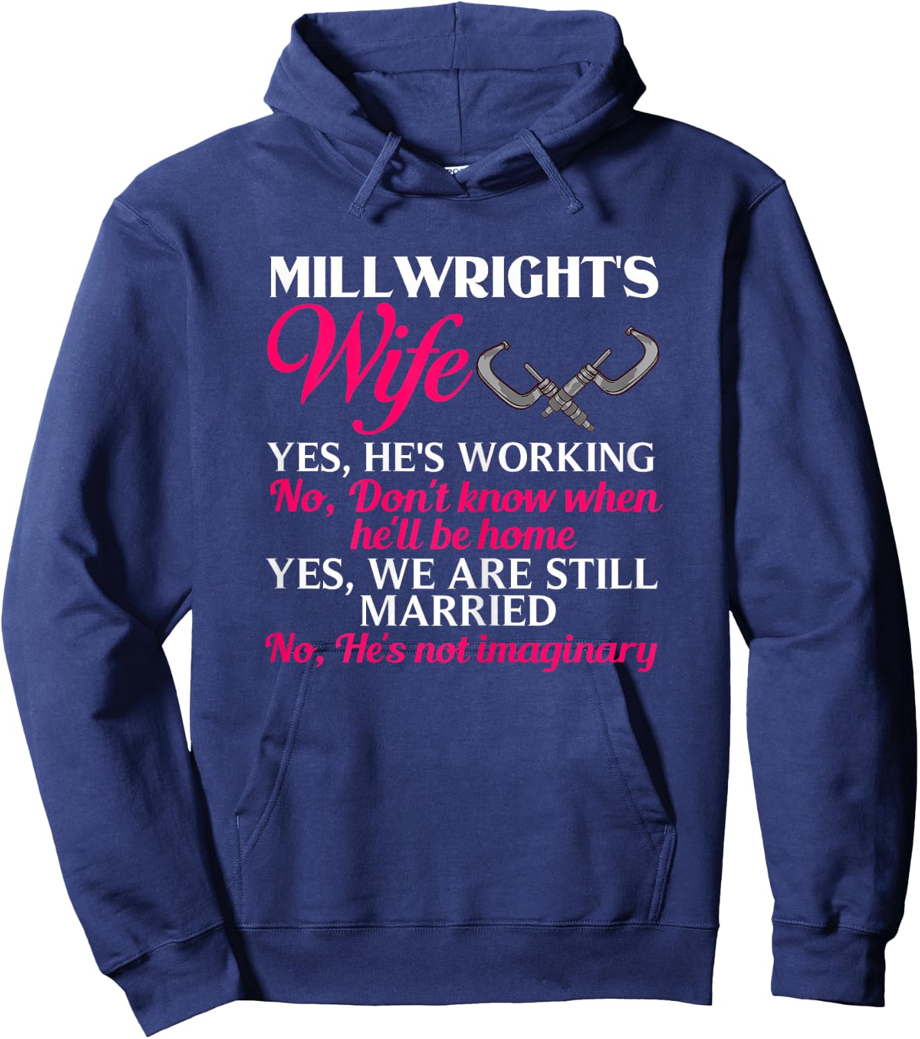 Millwright Wife Training Industrial Mechanic Welding Tools Hoodie - Hoodie | Navy