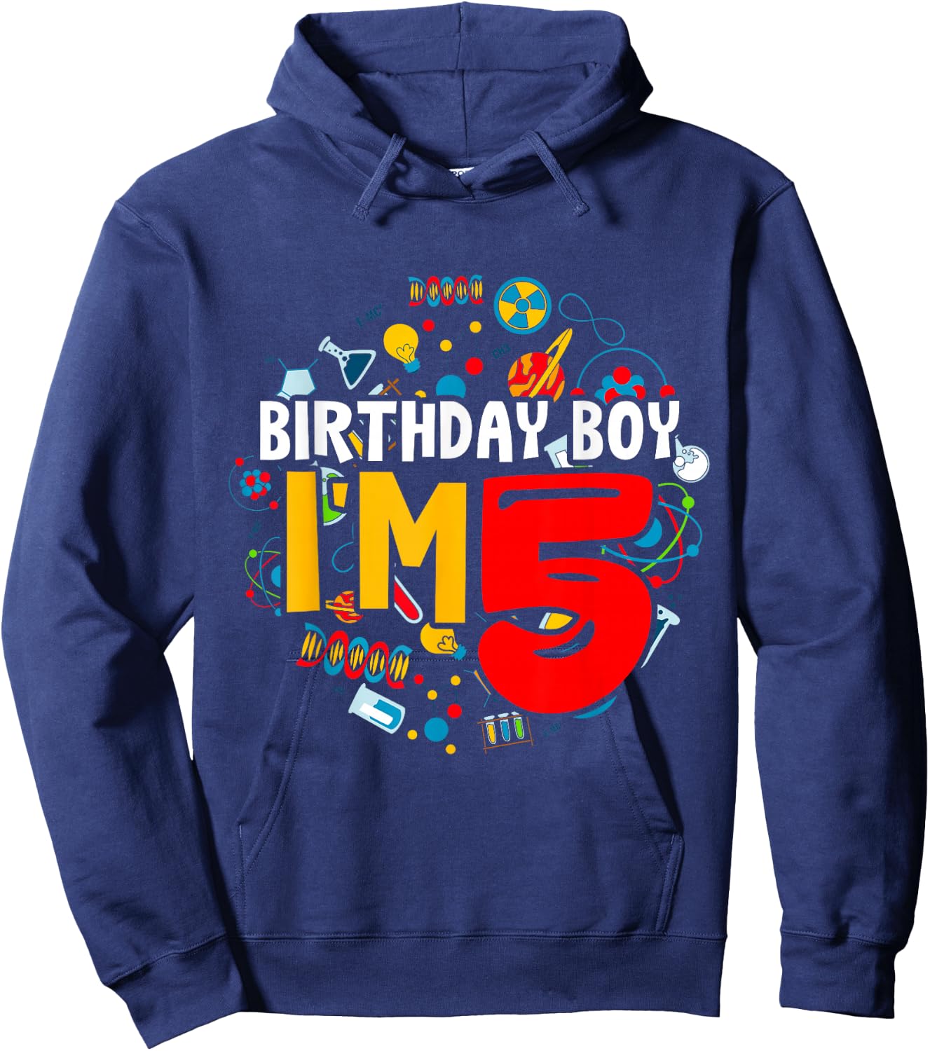 Kids Birthday Boy I'm 5 Years Old Gifts Toddler 5th Birthday Hoodie - Hoodie | Navy