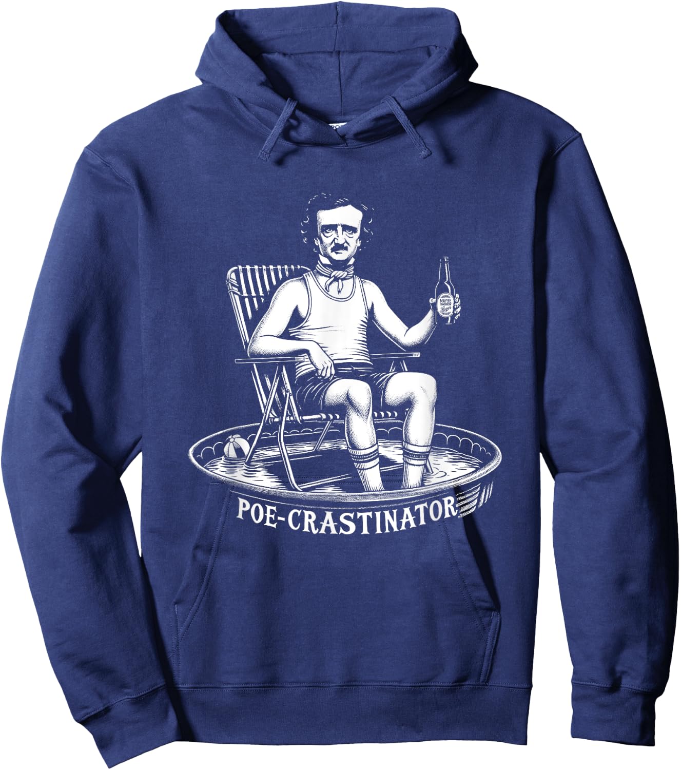 Edgar Allan Poe Funny Poe-crastinator Hoodie - Hoodie | Navy
