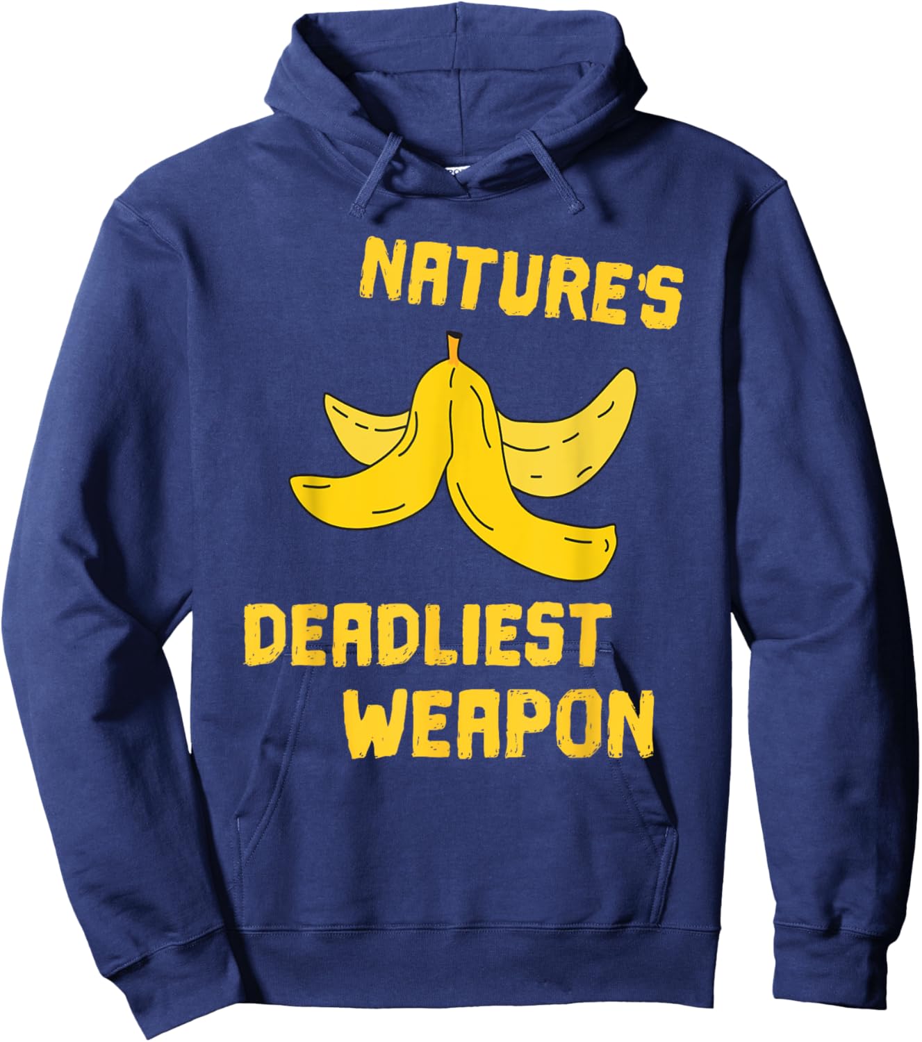 FUNNY NATURES DEADLIEST WEAPON Banana Fruit Joke Hoodie - Hoodie | Navy