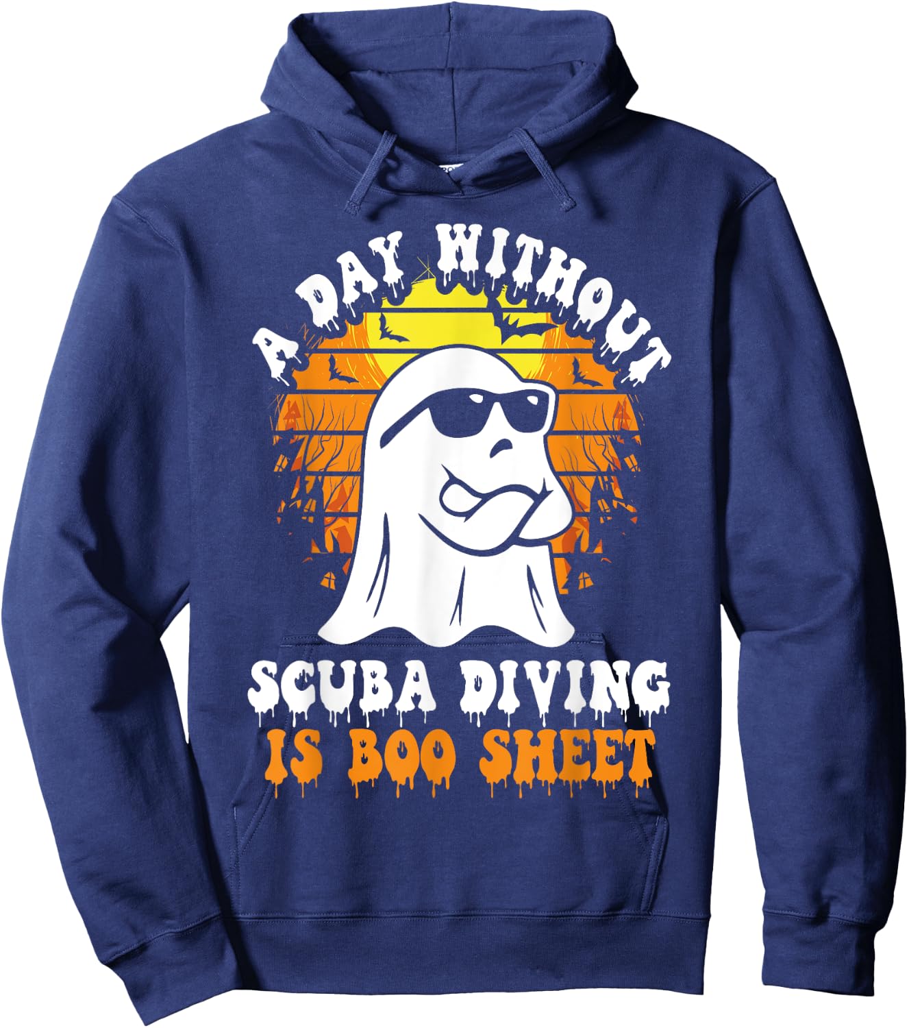 A Day Without Scuba Diving Is Boo Sheet Funny Halloween Hoodie - Hoodie | Navy