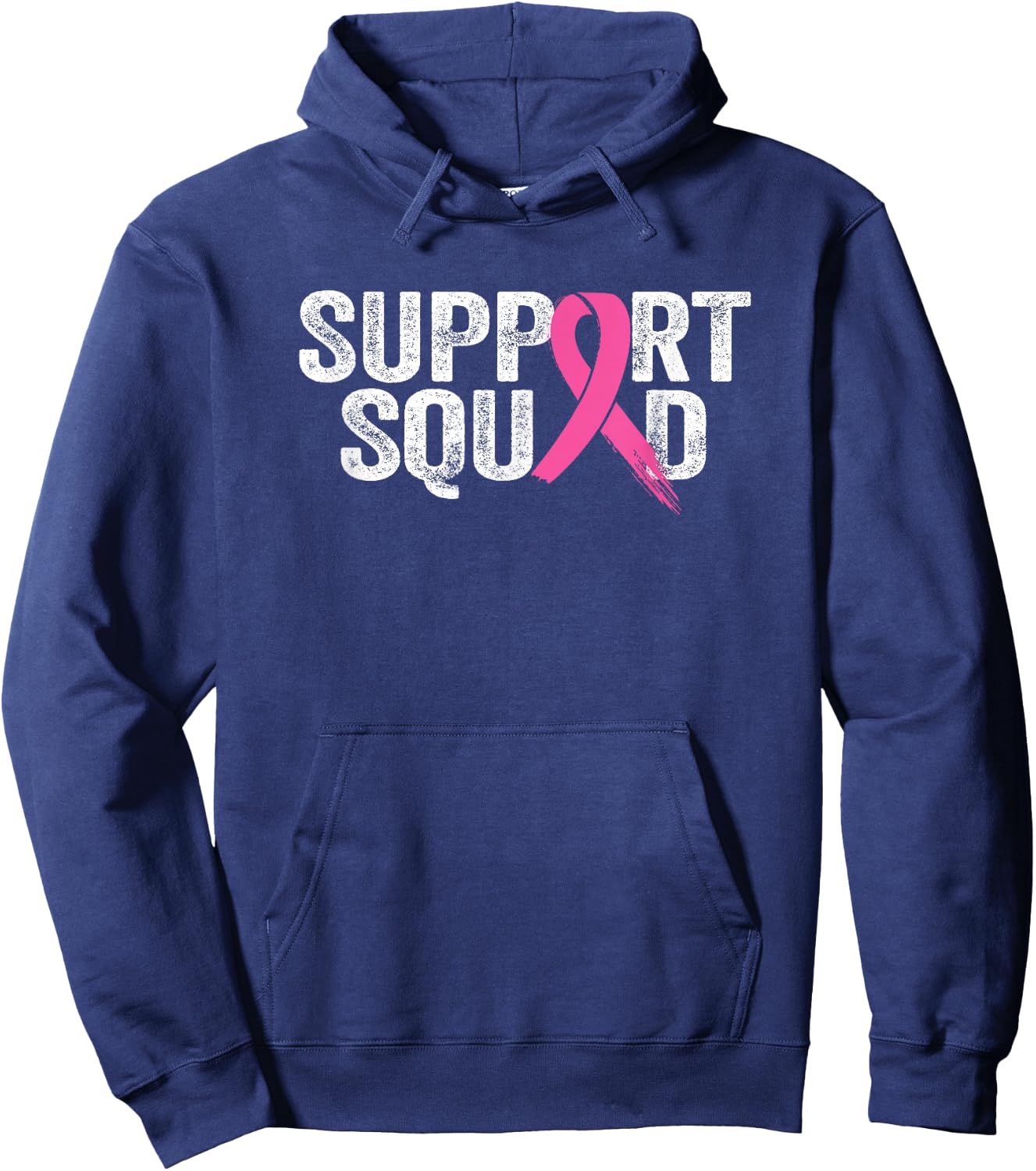 Support Squad Breast Cancer Awareness Month Pink Hoodie - Hoodie | Navy