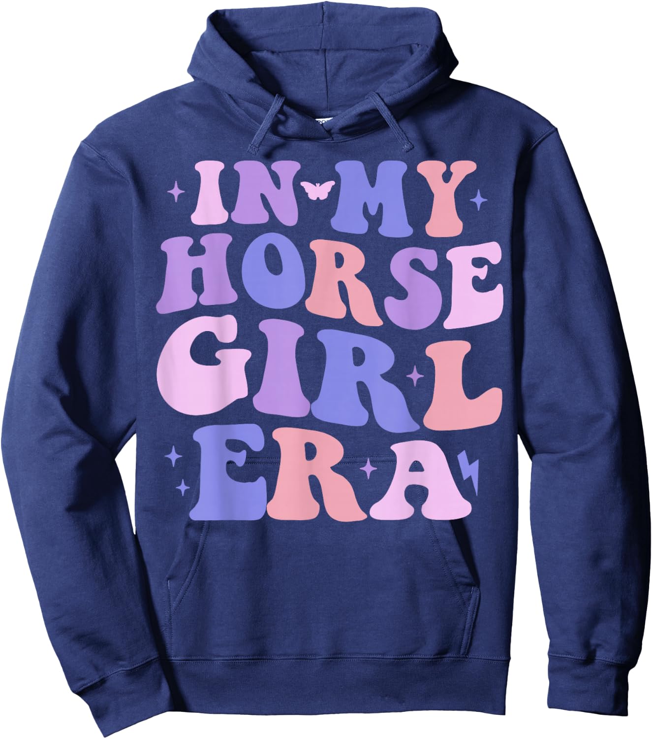 In My Horse Girl Era Groovy Horse Lover Girl Riding Horse Hoodie - Hoodie | Navy