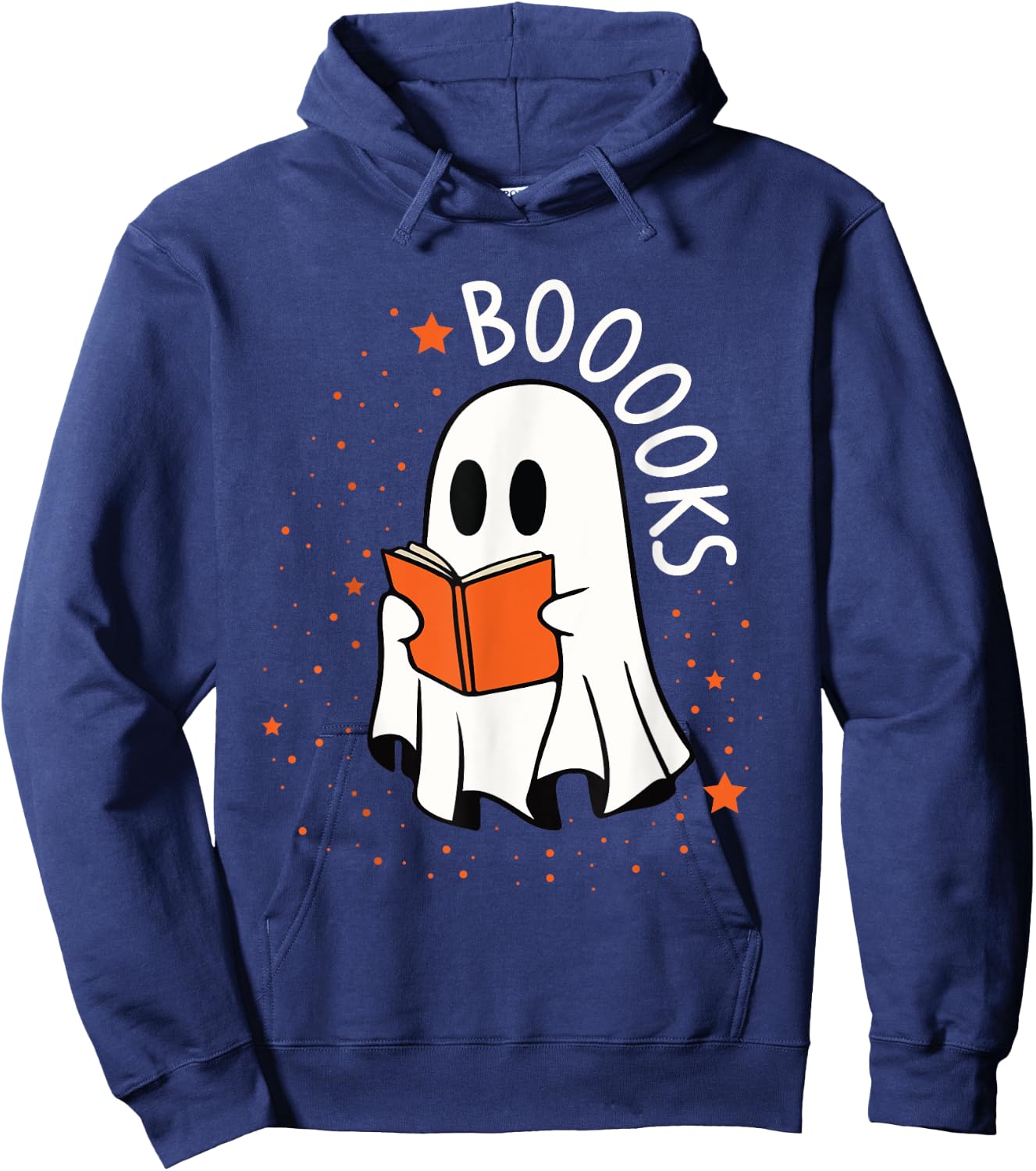 Ghost Reading Books Boooks Halloween Teacher Boook Women Kids Hoodie - Hoodie | Navy