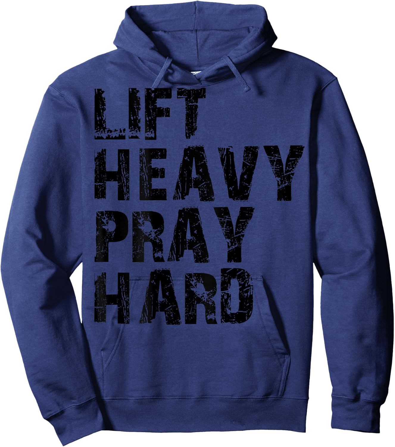Lift Heavy Pray Hard, Gym Christian Gift Christian Hoodie - Hoodie | Navy