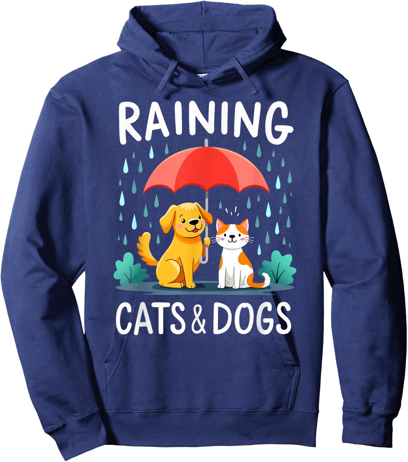 English Teacher Idiom Raining Cats And Dogs Hoodie - Hoodie | Navy