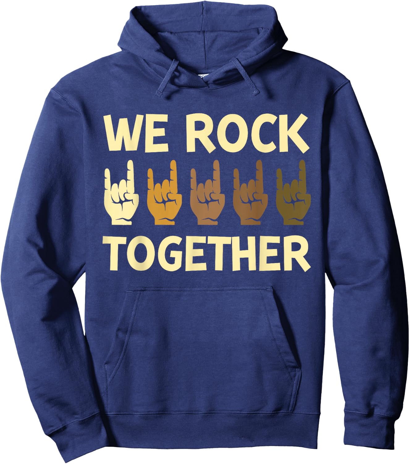 Funny We Rock Together Hands Rock Lovers Hoodie - Hoodie | Navy