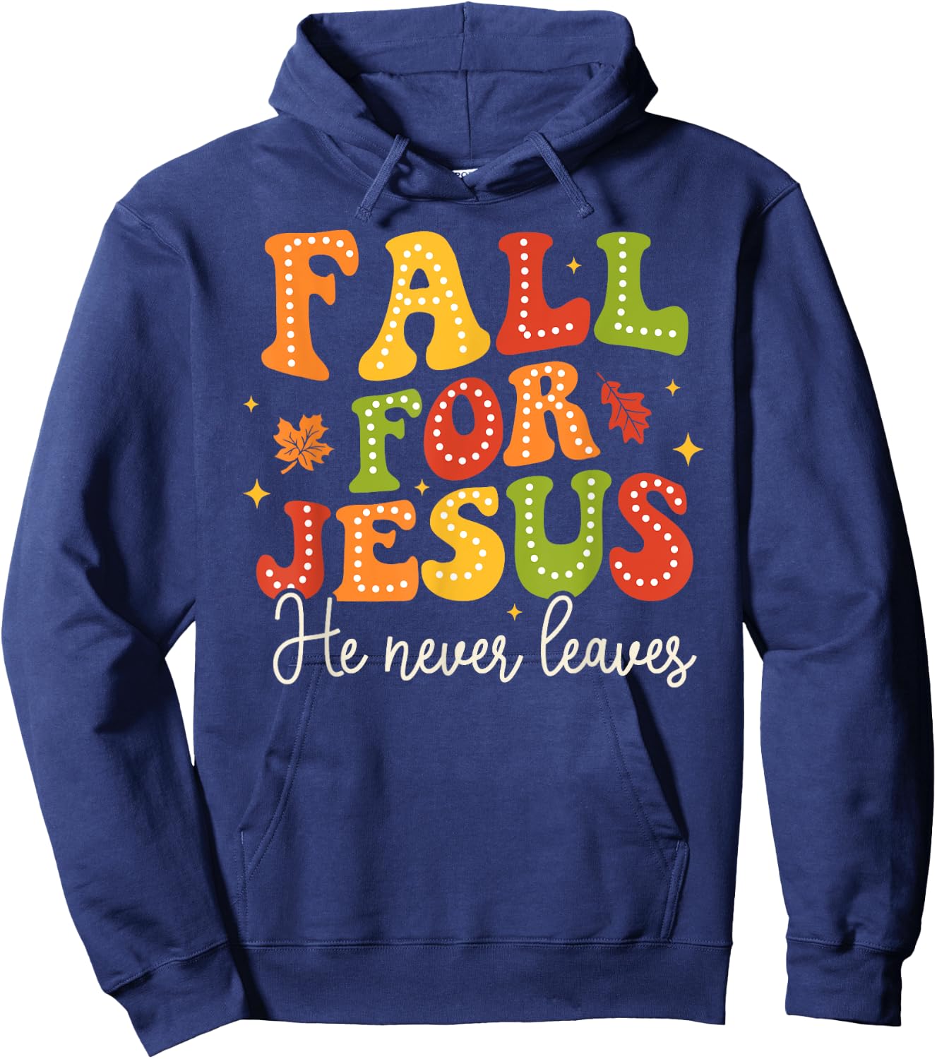 Groovy Christian Sayings Halloween Fall For Jesus Religious Hoodie - Hoodie | Navy