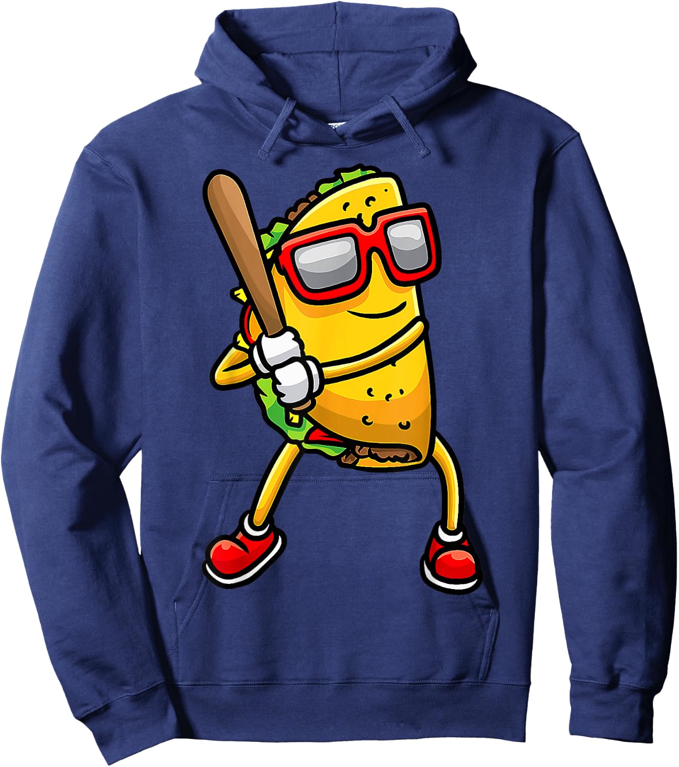 Taco Playing Baseball Mexican Cinco De Mayo Kids Men Hoodie - Hoodie | Navy