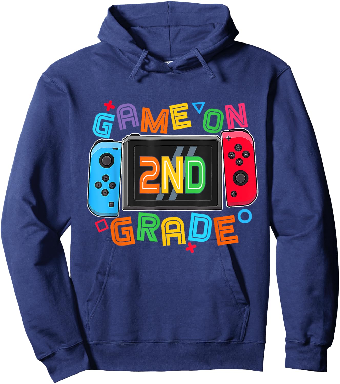 Game On 2nd Grade Gamer Boys Kids Back To School First Day Hoodie - Hoodie | Navy