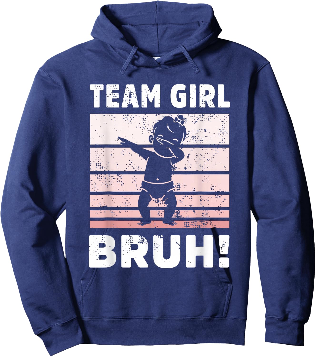 family Team Girl Bruh gender reveal Party Announcement Hoodie - Hoodie | Navy