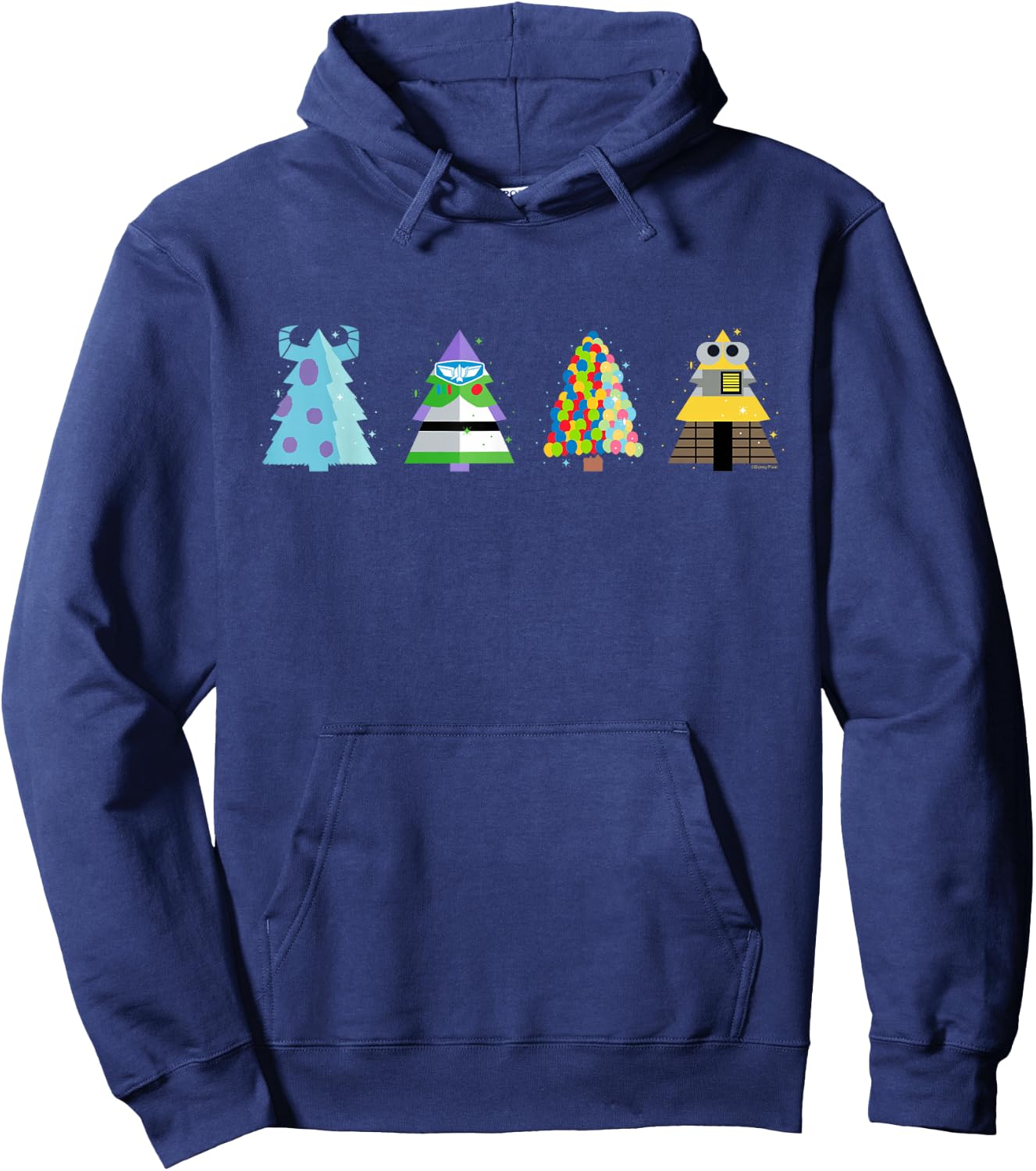 Disney and Pixar Holiday Character Christmas Trees Hoodie - Hoodie | Navy