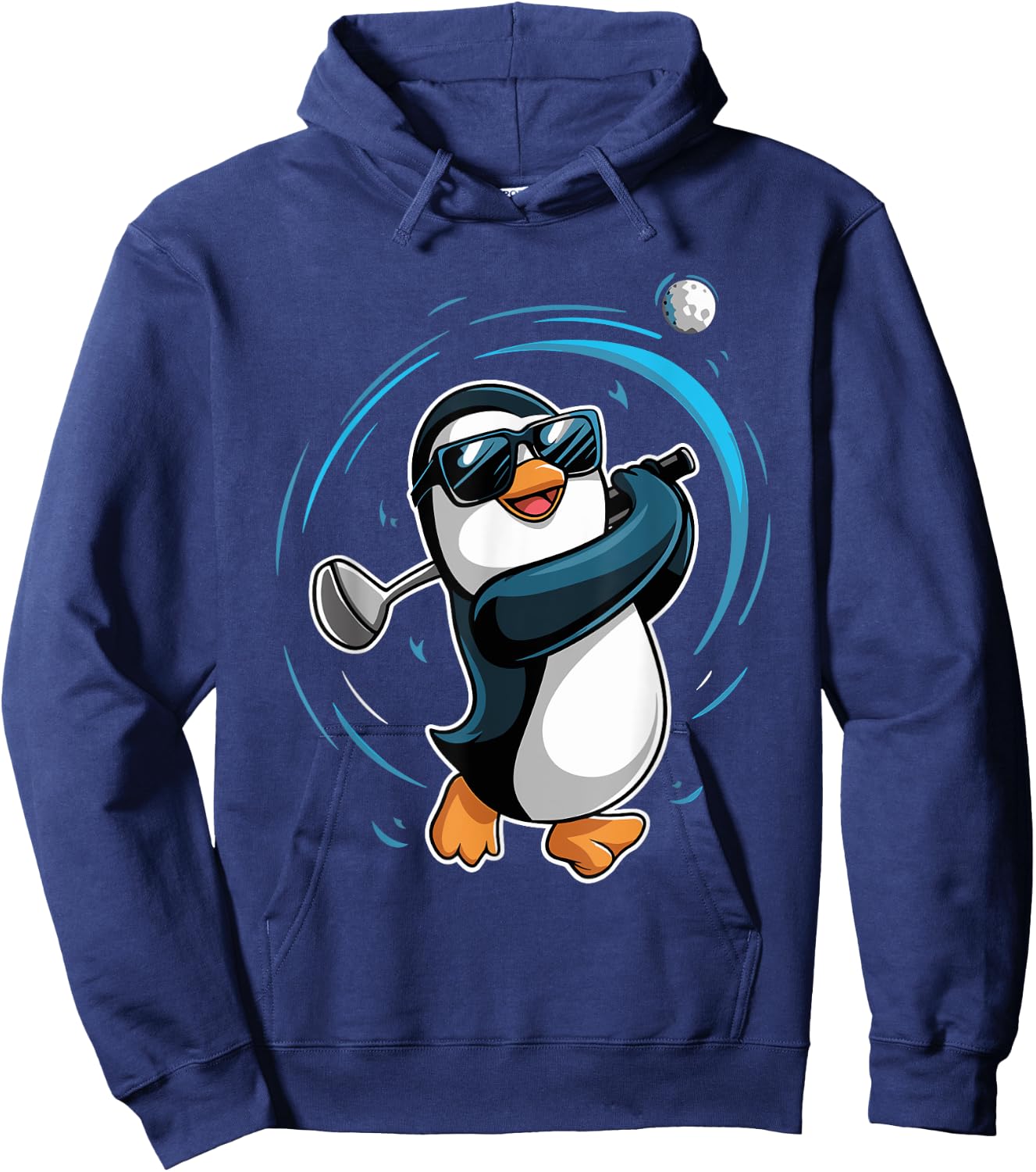 Penguin Playing Golf Sport Animal Cute Penguin Golfer Hoodie - Hoodie | Navy